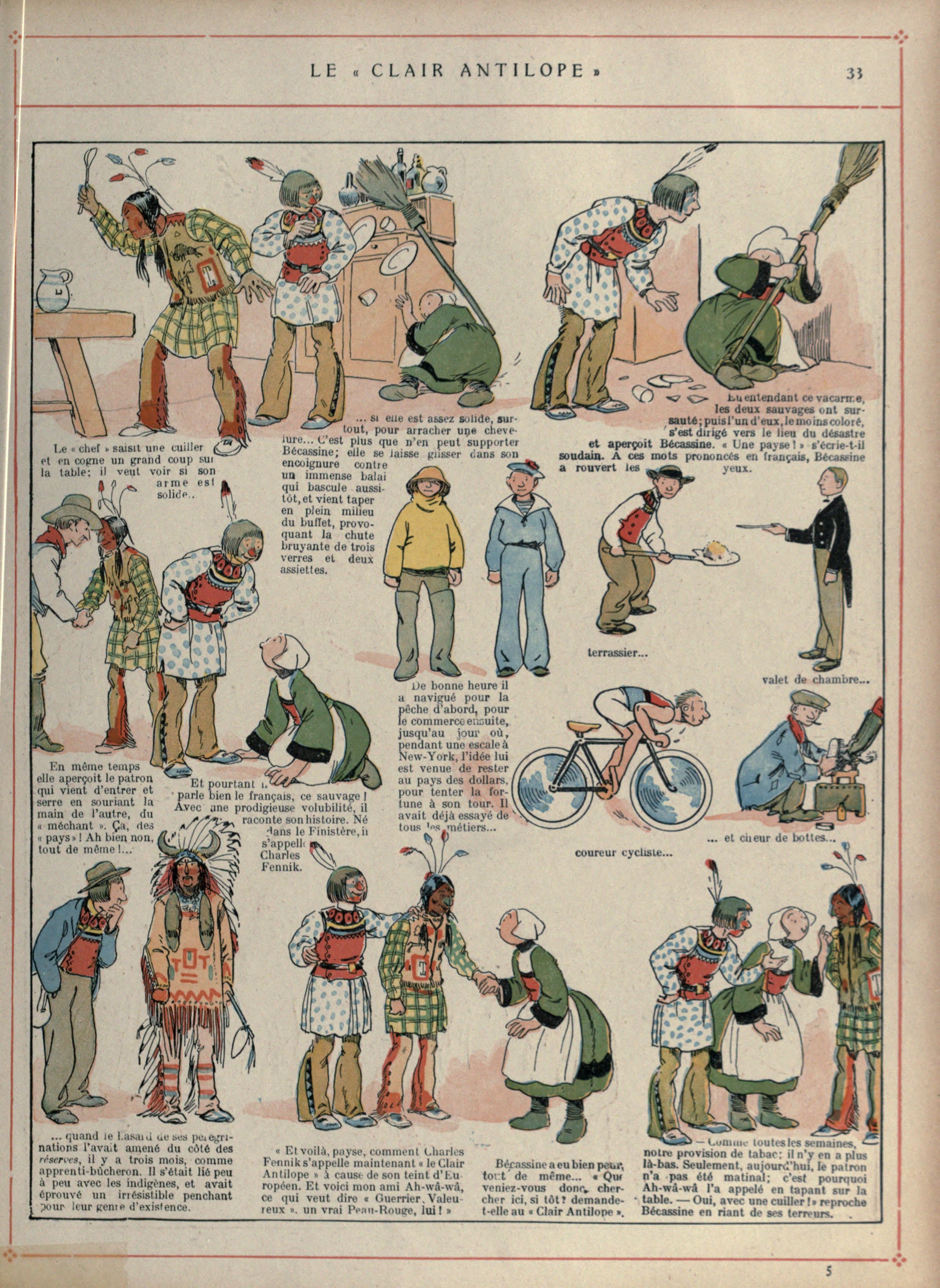 Bécassine – Bécassine voyage (1921), page 34. Caumery & J.-P. Pinchon. Domaine public.