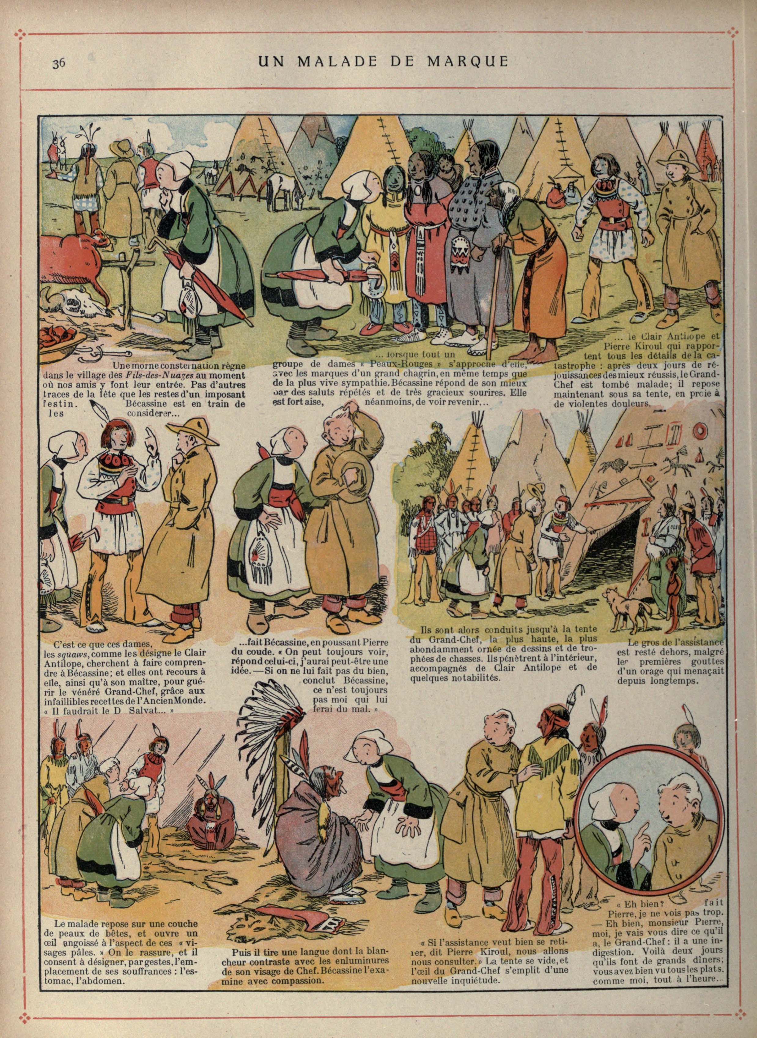 Bécassine – Bécassine voyage (1921), page 37. Caumery & J.-P. Pinchon. Domaine public.