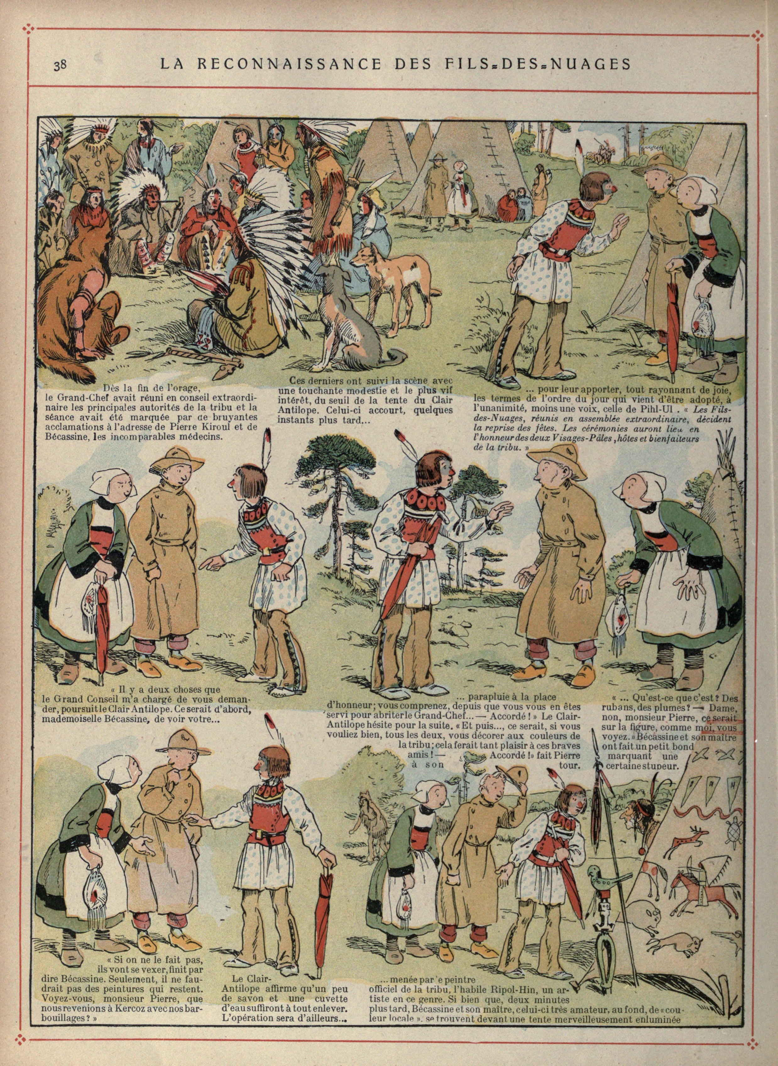 Bécassine – Bécassine voyage (1921), page 39. Caumery & J.-P. Pinchon. Domaine public.
