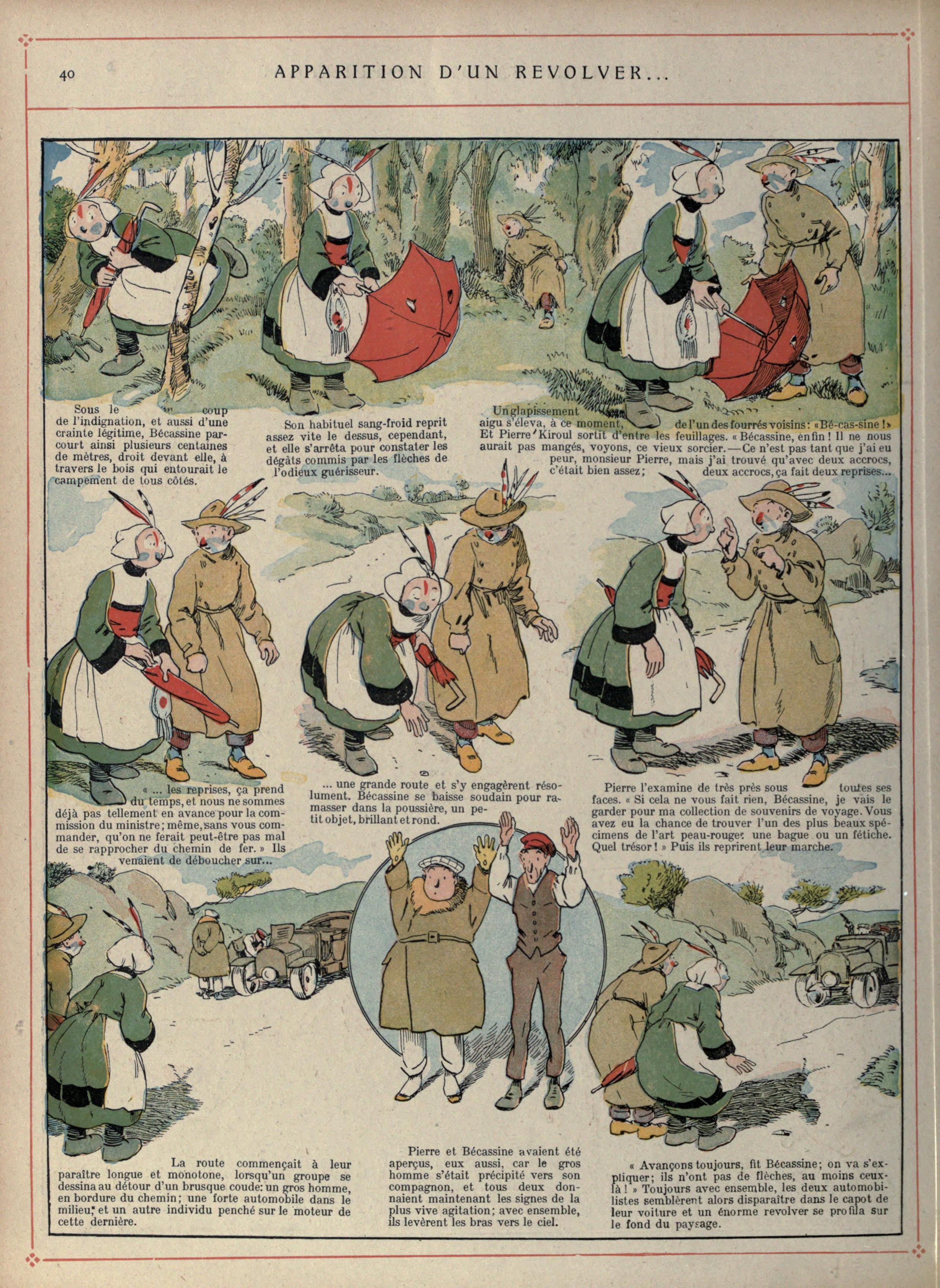 Bécassine – Bécassine voyage (1921), page 41. Caumery & J.-P. Pinchon. Domaine public.