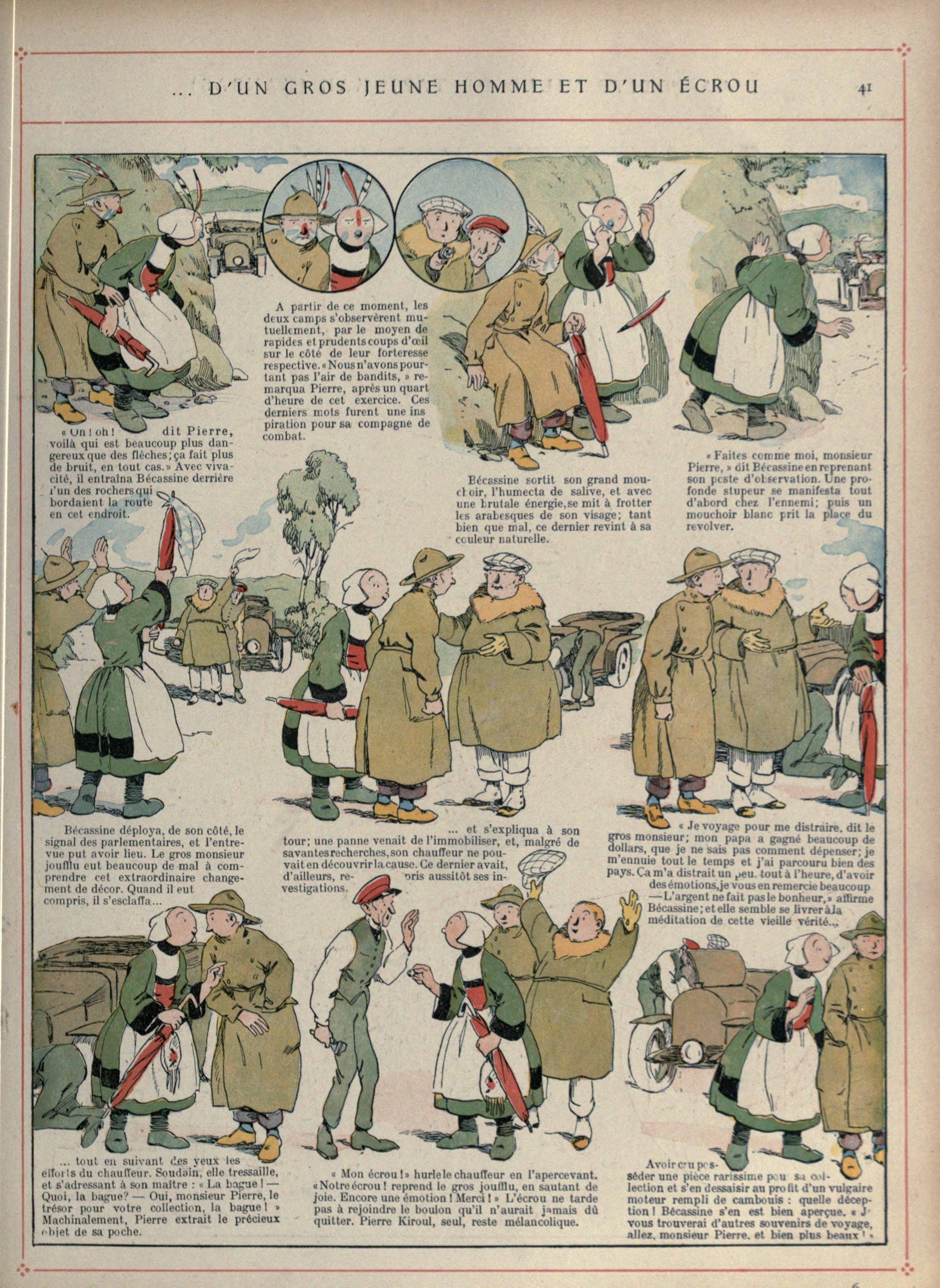 Bécassine – Bécassine voyage (1921), page 42. Caumery & J.-P. Pinchon. Domaine public.