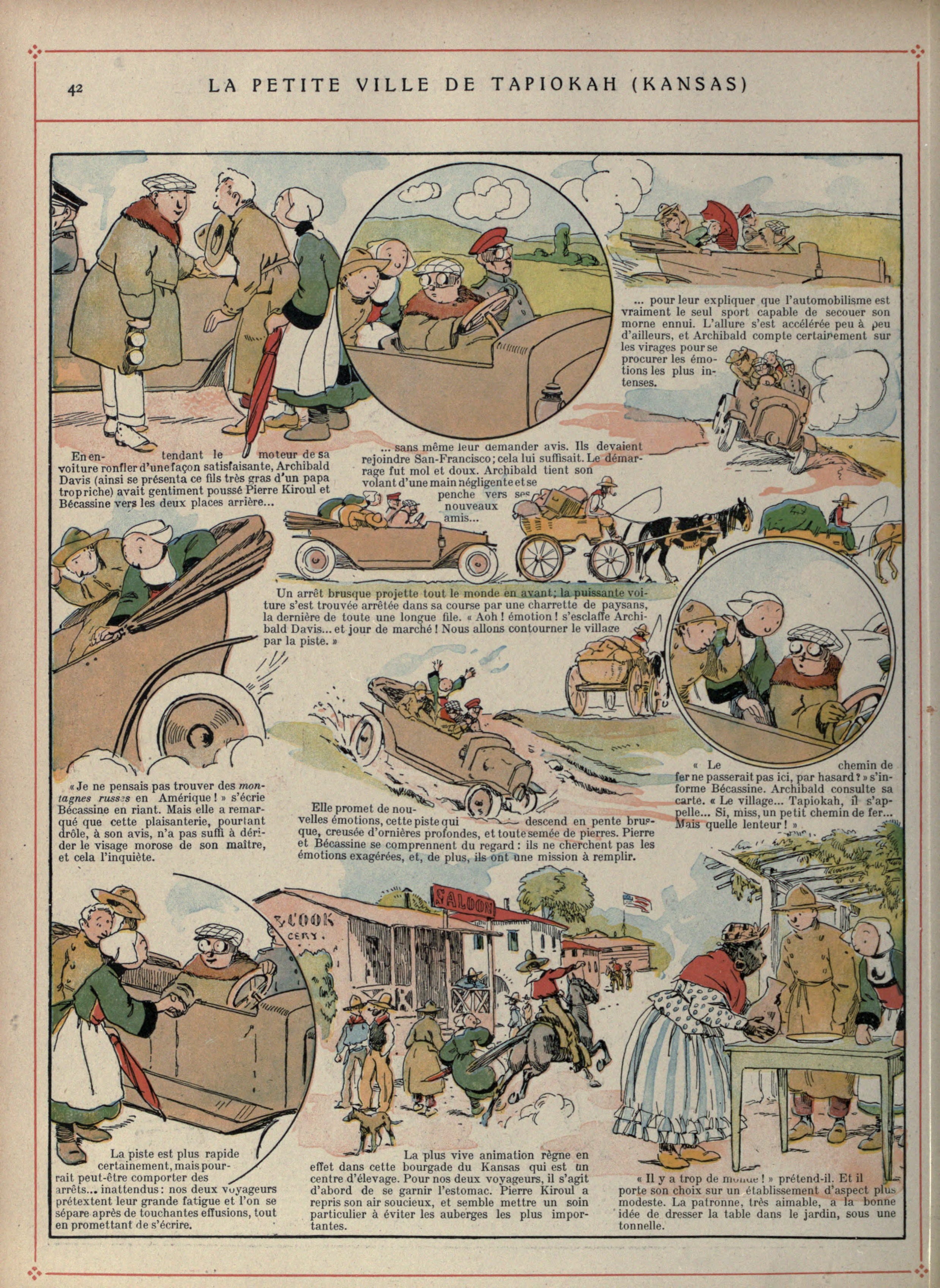 Bécassine – Bécassine voyage (1921), page 43. Caumery & J.-P. Pinchon. Domaine public.