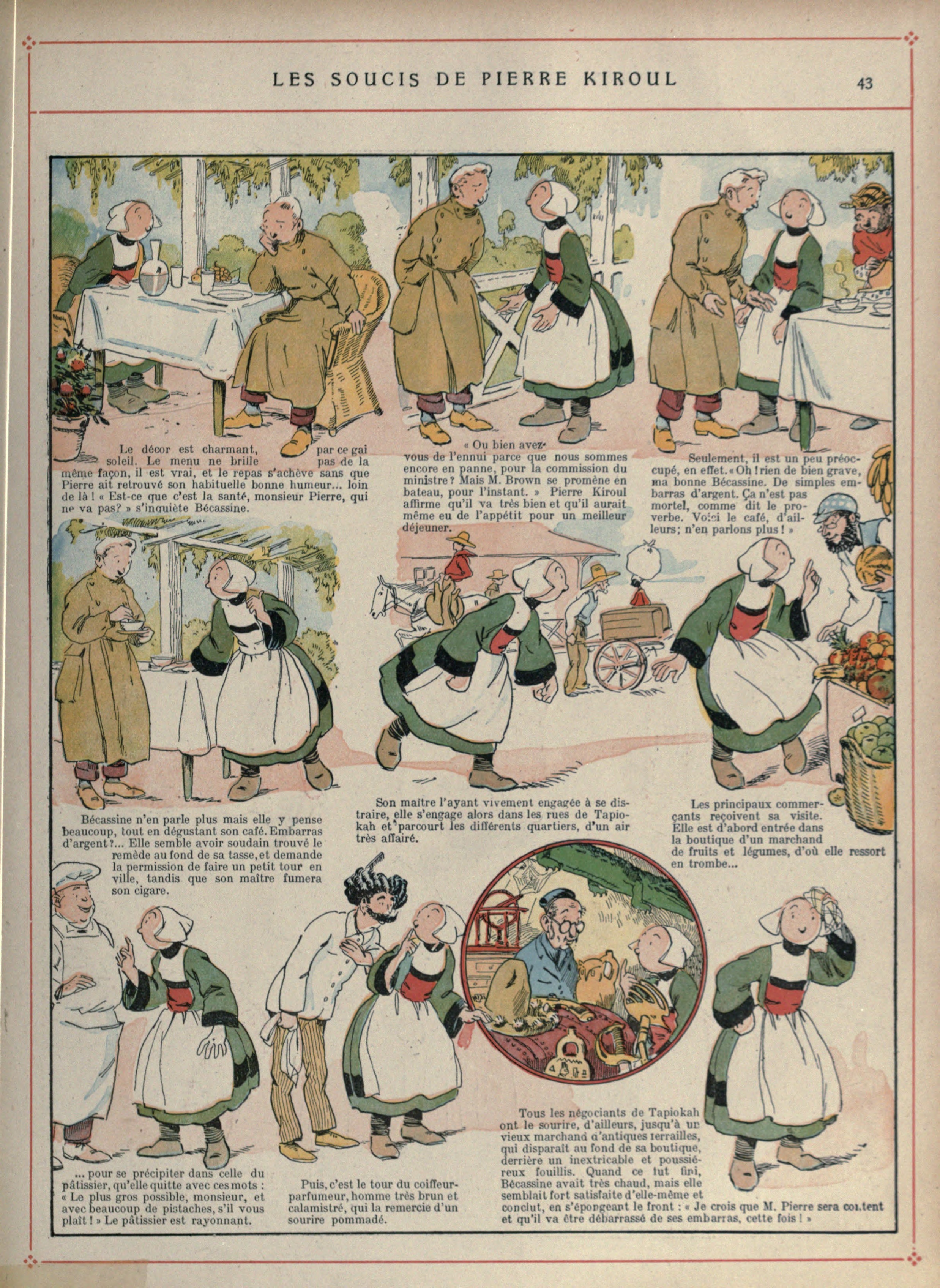 Bécassine – Bécassine voyage (1921), page 44. Caumery & J.-P. Pinchon. Domaine public.