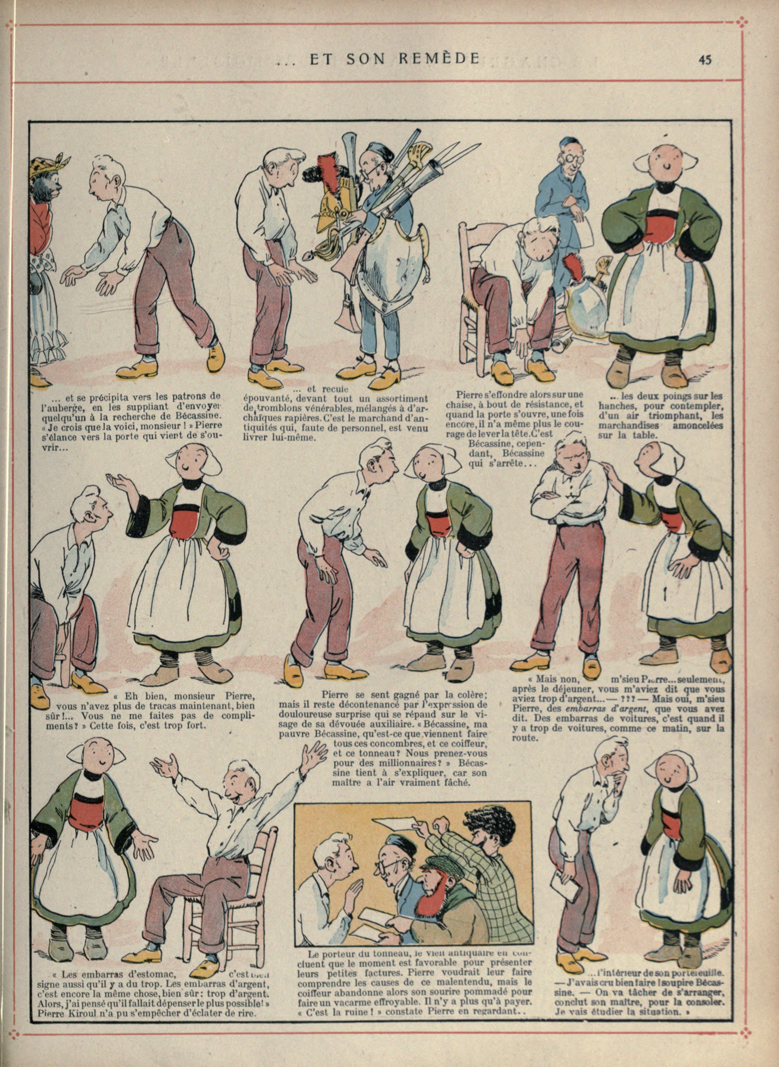 Bécassine – Bécassine voyage (1921), page 46. Caumery & J.-P. Pinchon. Domaine public.