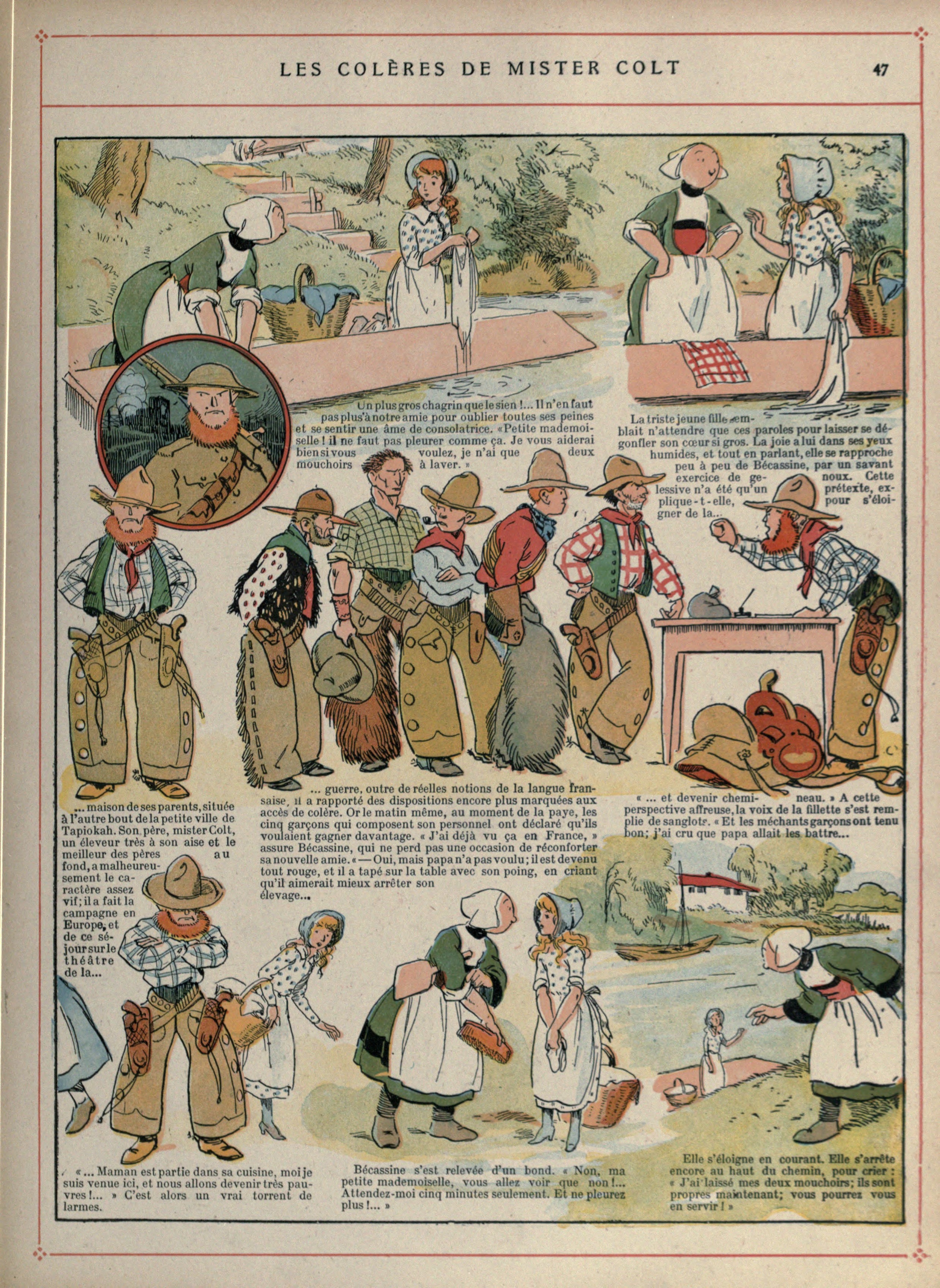 Bécassine – Bécassine voyage (1921), page 48. Caumery & J.-P. Pinchon. Domaine public.