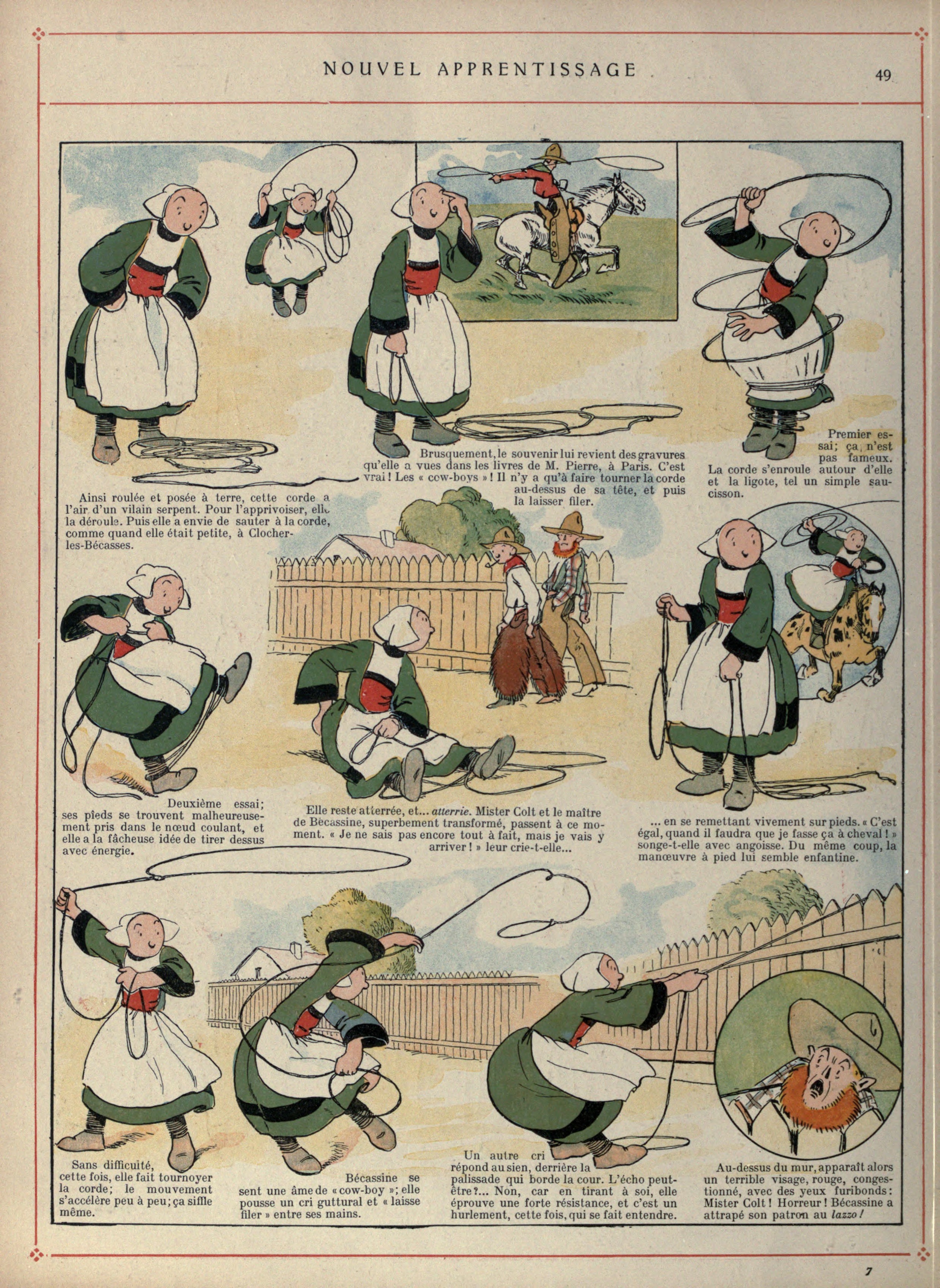Bécassine – Bécassine voyage (1921), page 51. Caumery & J.-P. Pinchon. Domaine public.