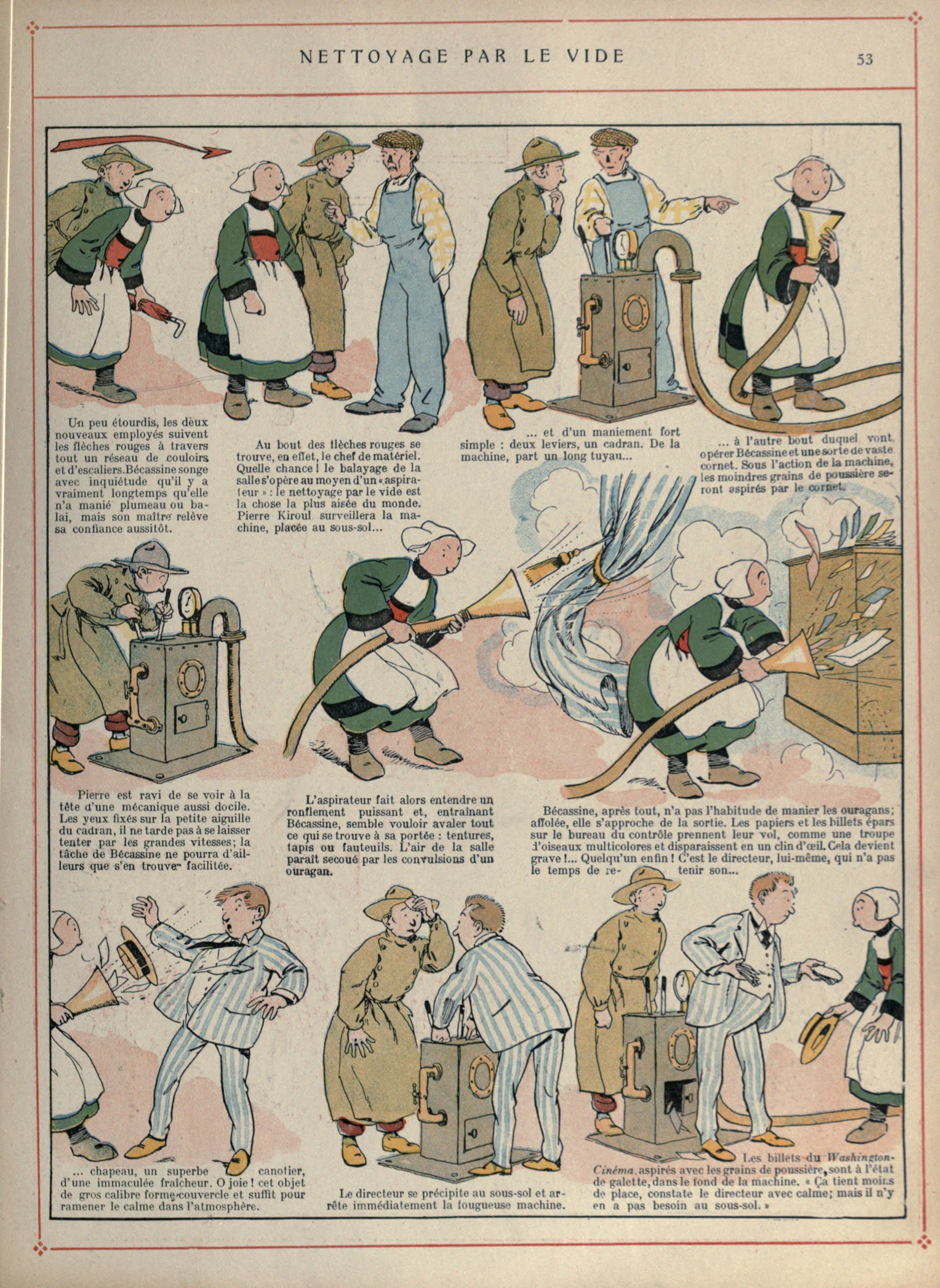 Bécassine – Bécassine voyage (1921), page 54. Caumery & J.-P. Pinchon. Domaine public.