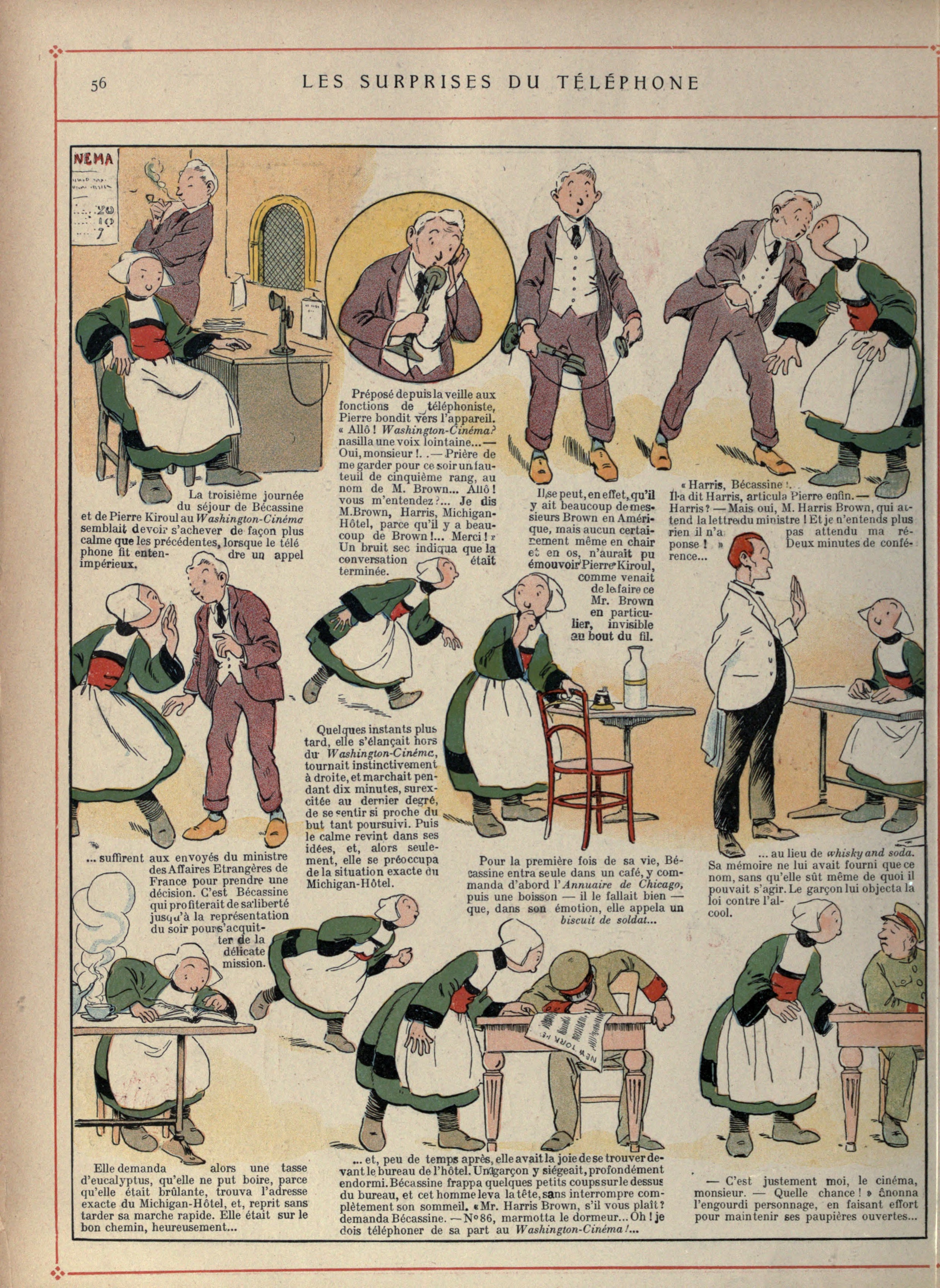 Bécassine – Bécassine voyage (1921), page 57. Caumery & J.-P. Pinchon. Domaine public.