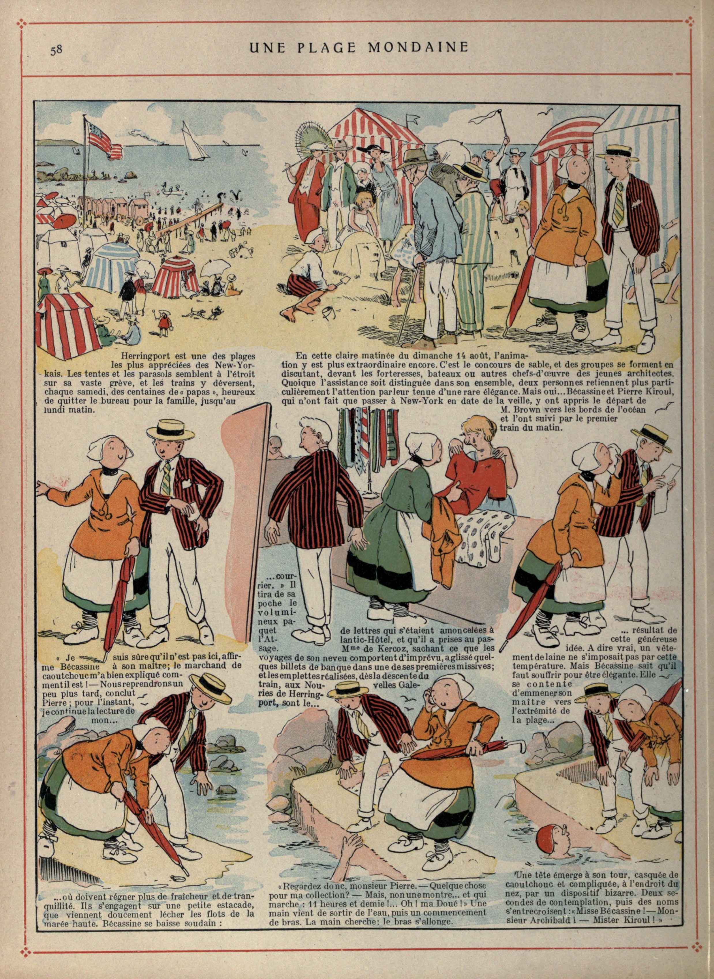 Bécassine – Bécassine voyage (1921), page 59. Caumery & J.-P. Pinchon. Domaine public.