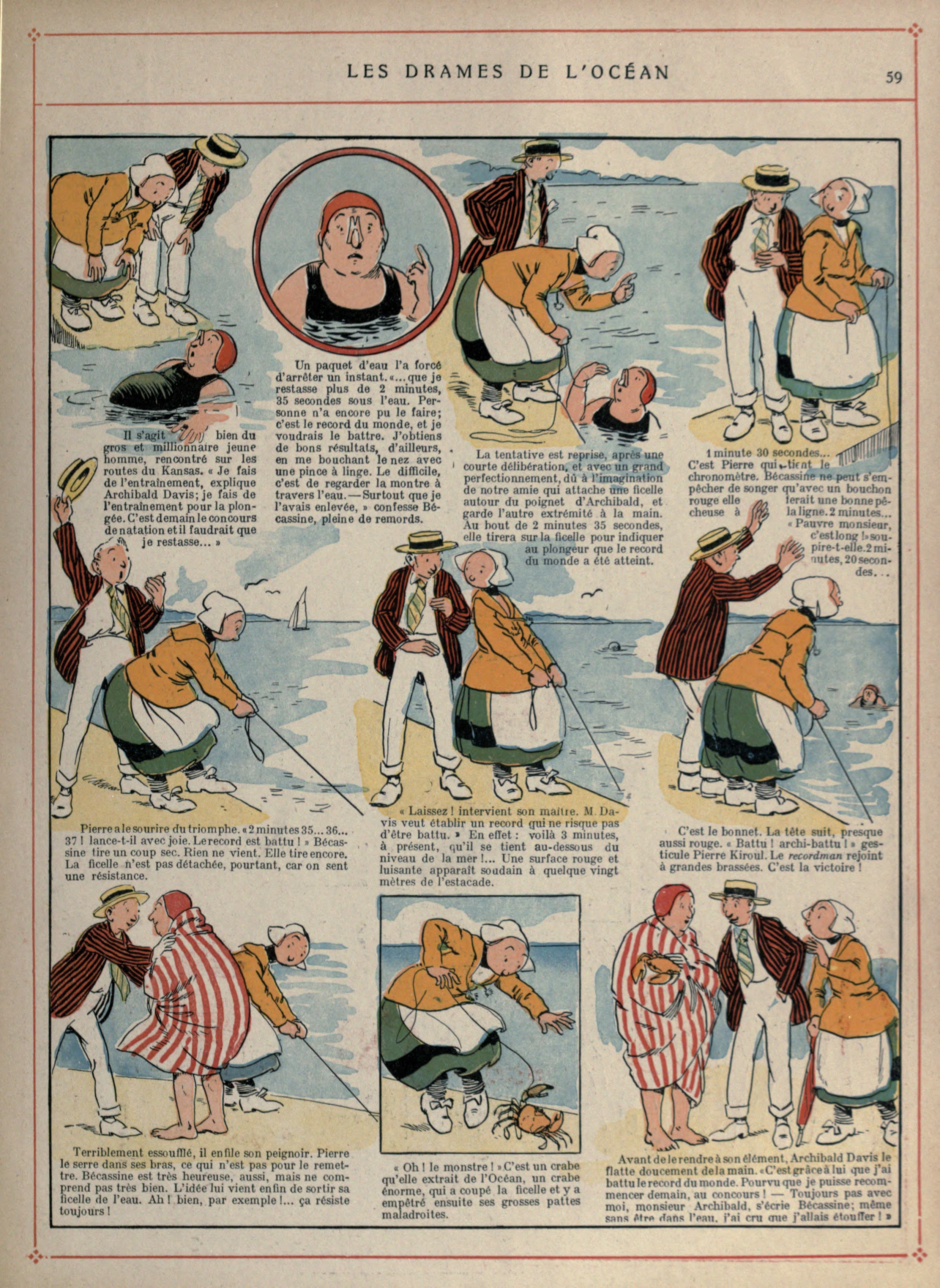 Bécassine – Bécassine voyage (1921), page 60. Caumery & J.-P. Pinchon. Domaine public.