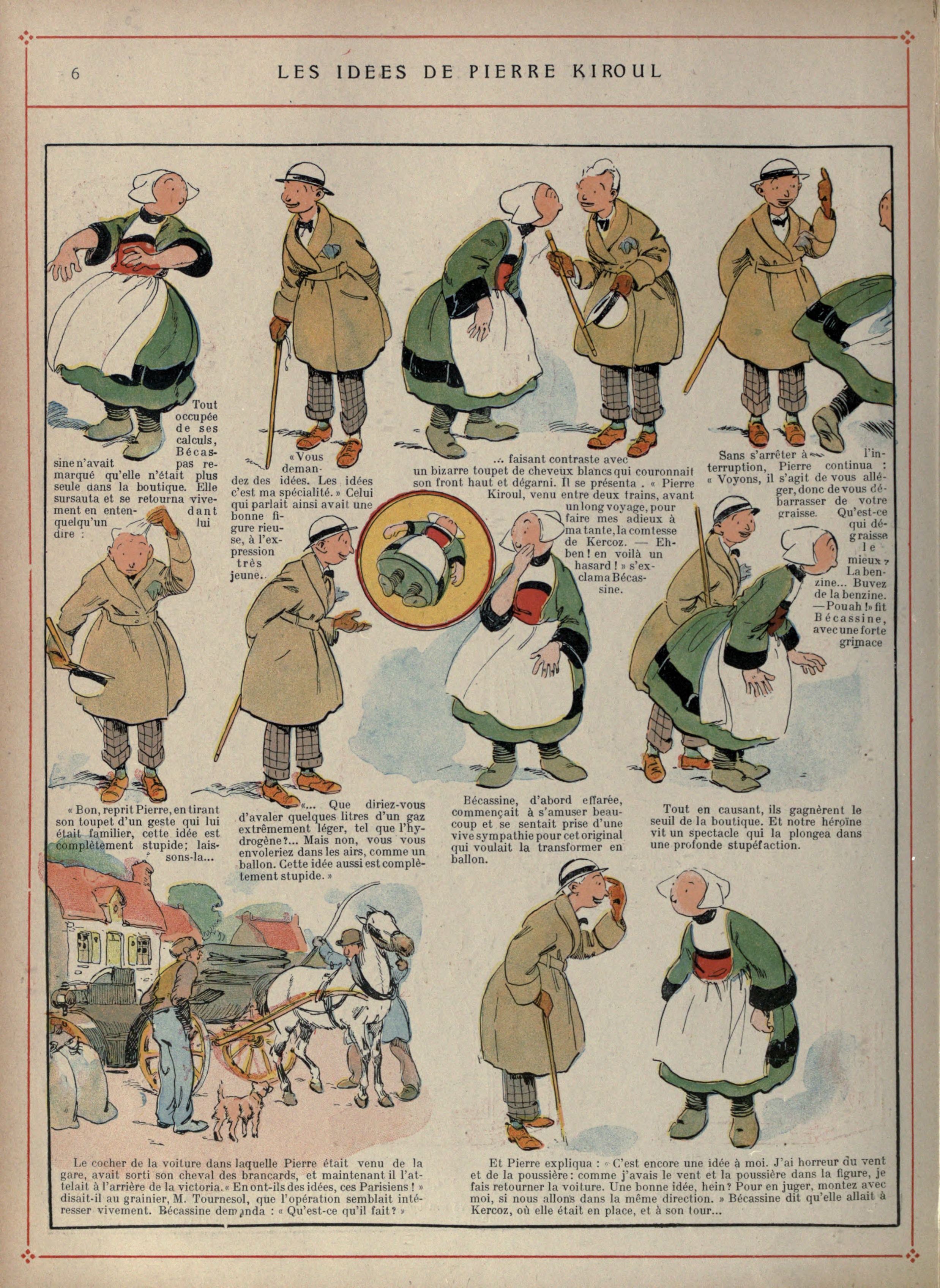 Bécassine – Bécassine voyage (1921), page 7. Caumery & J.-P. Pinchon. Domaine public.