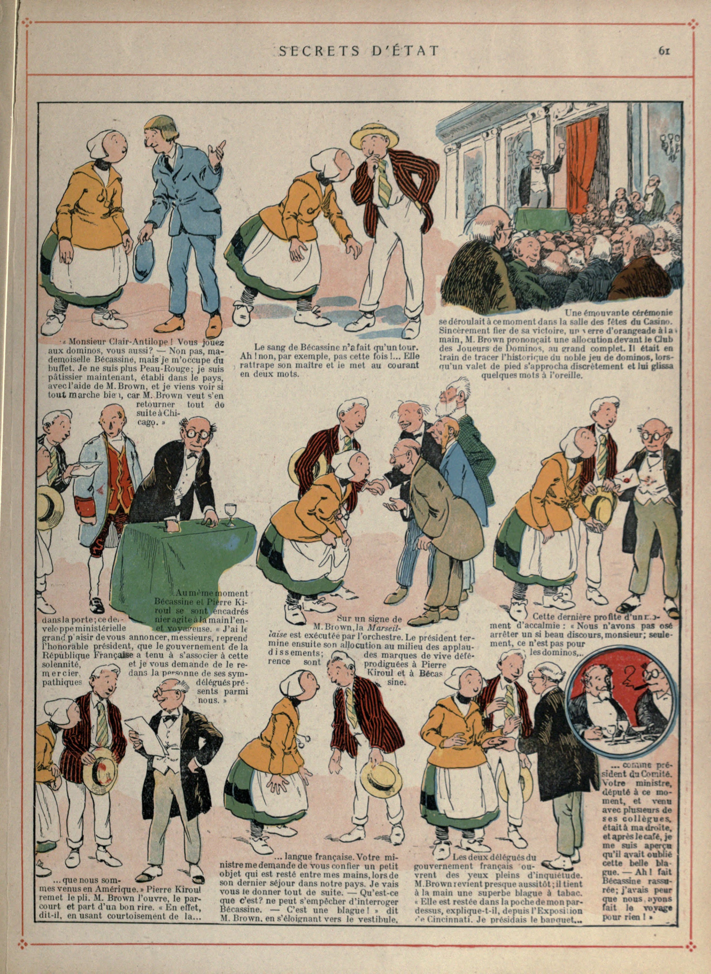 Bécassine – Bécassine voyage (1921), page 62. Caumery & J.-P. Pinchon. Domaine public.