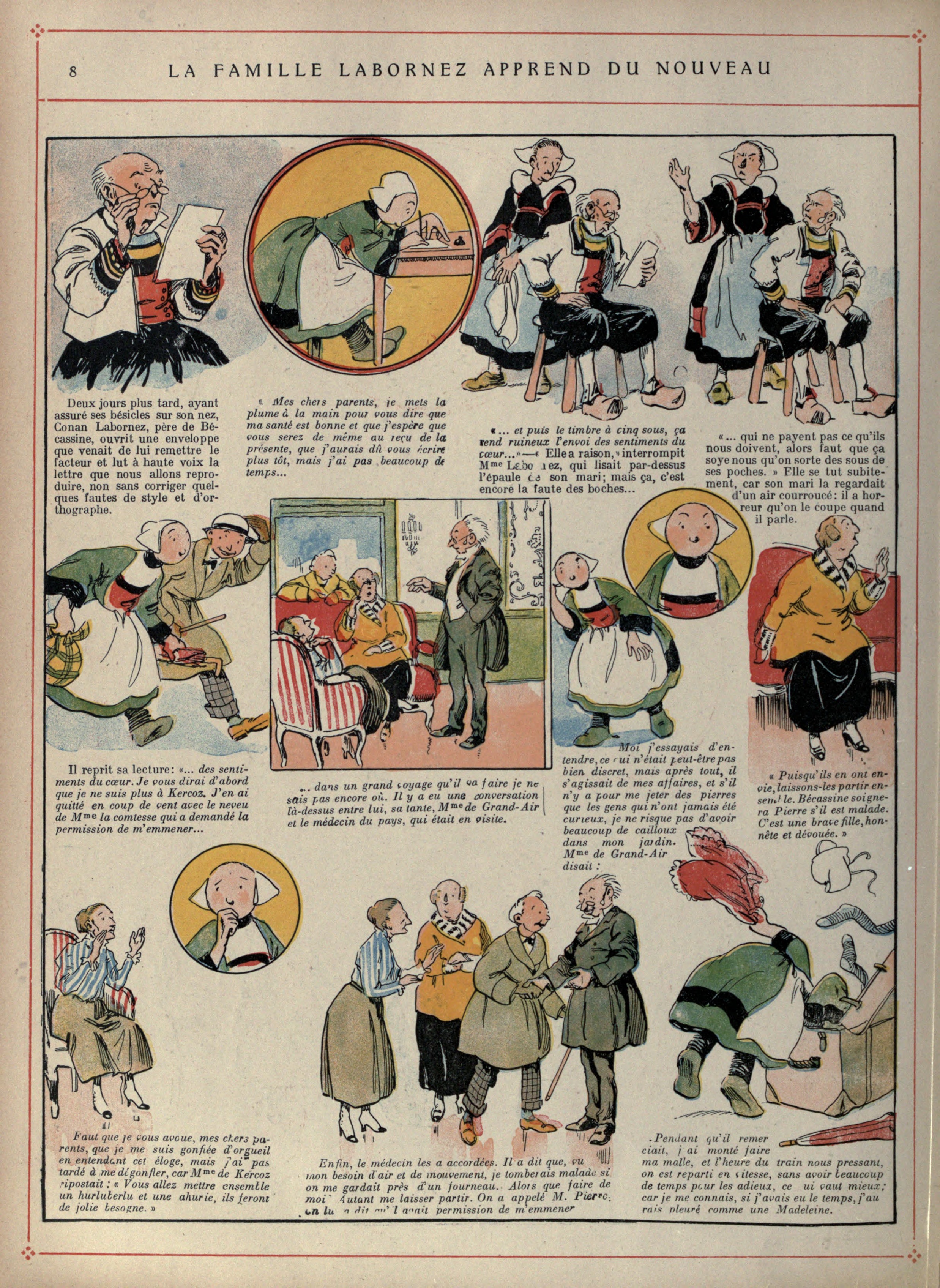Bécassine – Bécassine voyage (1921), page 9. Caumery & J.-P. Pinchon. Domaine public.