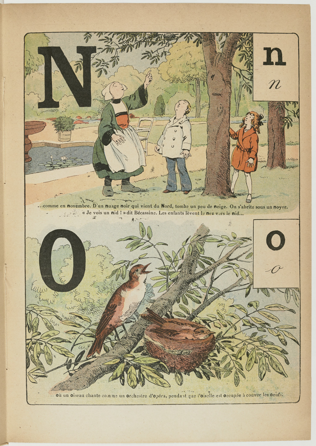 Bécassine – L'Alphabet de Bécassine (1921), page 11. Caumery & J.-P. Pinchon. Domaine public. Source gallica.bnf.fr / BnF.