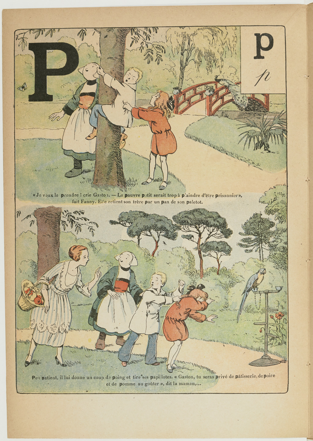 Bécassine – L'Alphabet de Bécassine (1921), page 12. Caumery & J.-P. Pinchon. Domaine public. Source gallica.bnf.fr / BnF.