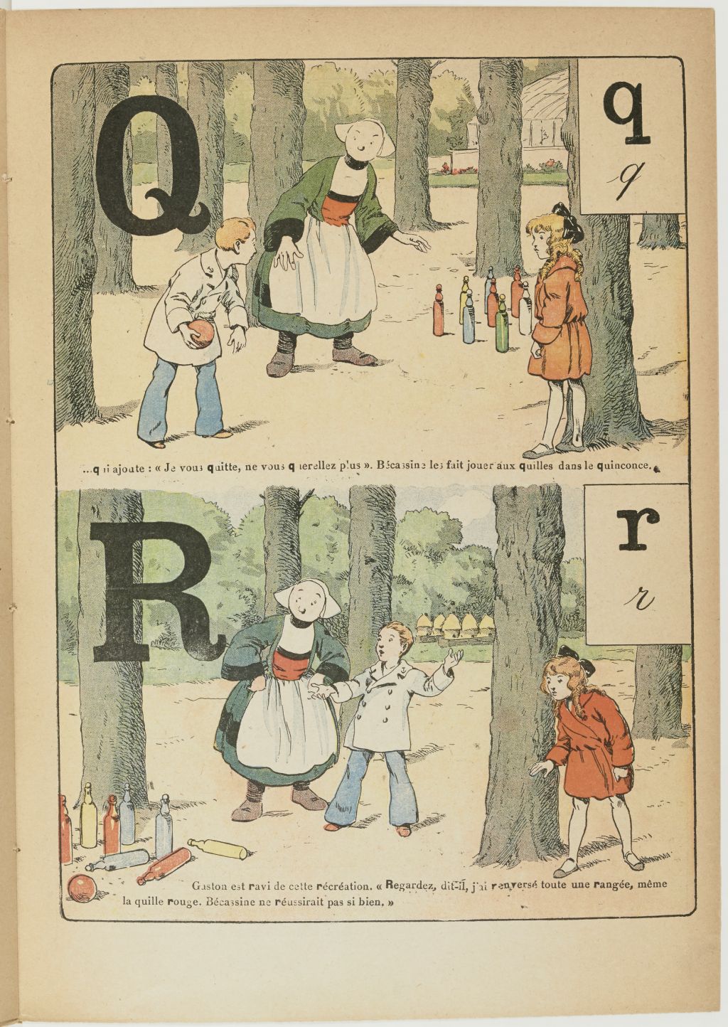 Bécassine – L'Alphabet de Bécassine (1921), page 13. Caumery & J.-P. Pinchon. Domaine public. Source gallica.bnf.fr / BnF.