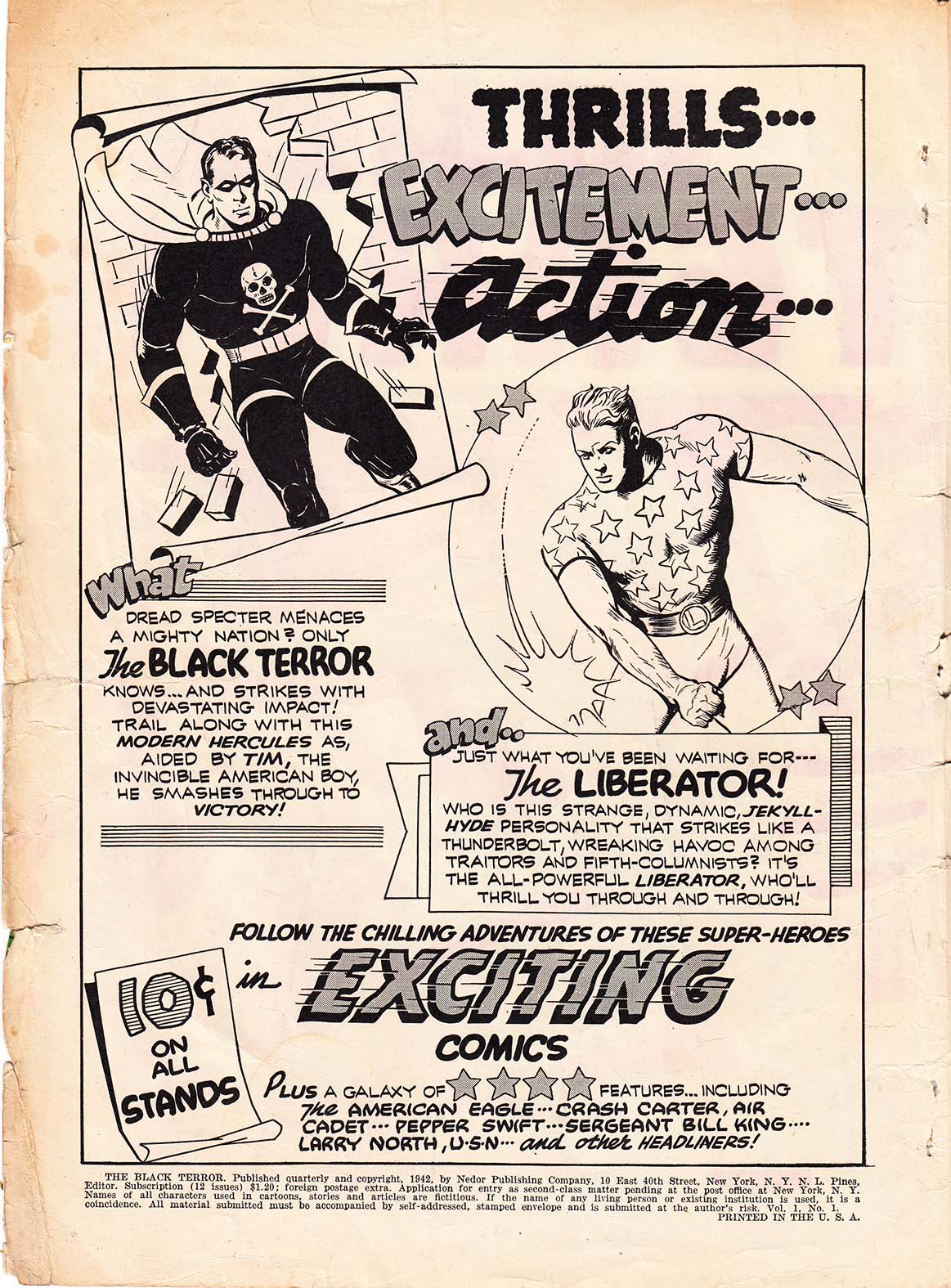 Black Terror, page 2. Black Terror. Public domain in the United States. Intended scans: Digital Comic Museum and Comic Book Plus. https://digitalcomicmuseum.com/