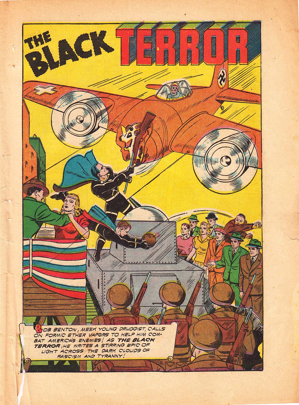 Black Terror, page 3. Black Terror. Public domain in the United States. Intended scans: Digital Comic Museum and Comic Book Plus. https://digitalcomicmuseum.com/