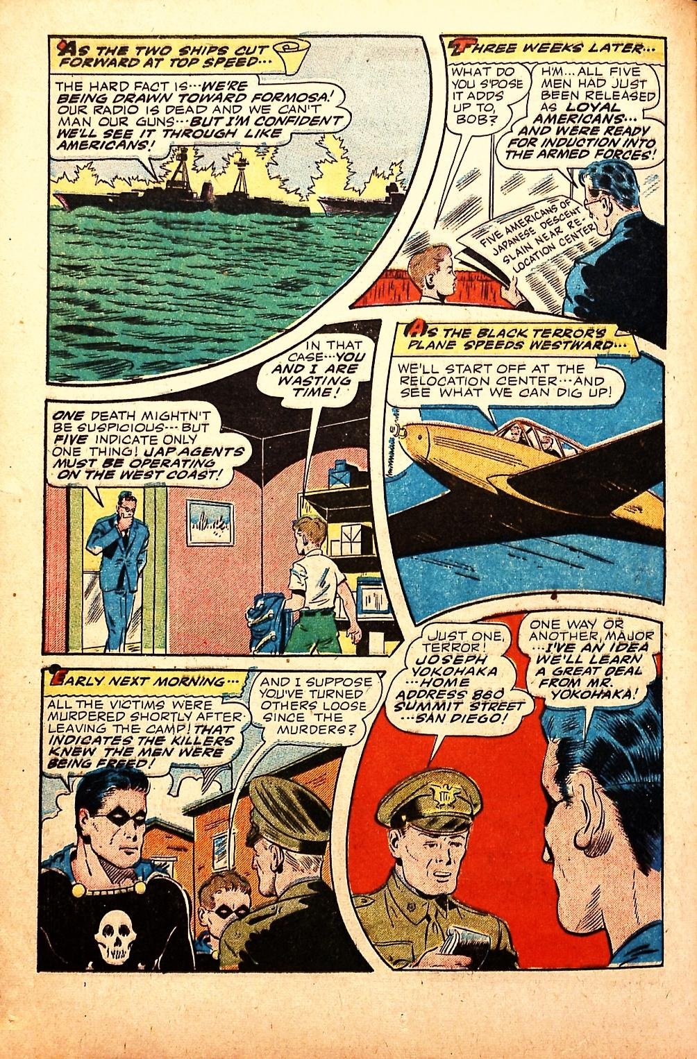 Black Terror, page 18. Black Terror. Public domain in the United States. Intended scans: Digital Comic Museum and Comic Book Plus. https://digitalcomicmuseum.com/