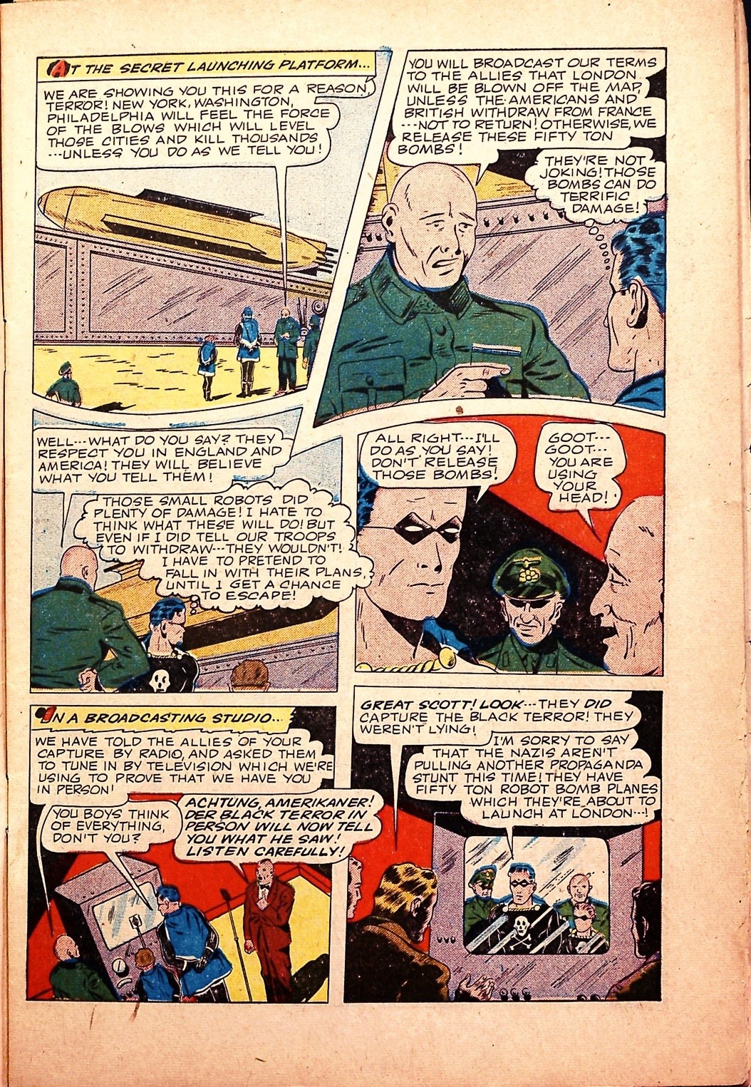 Black Terror, page 7. Black Terror. Public domain in the United States. Intended scans: Digital Comic Museum and Comic Book Plus. https://digitalcomicmuseum.com/