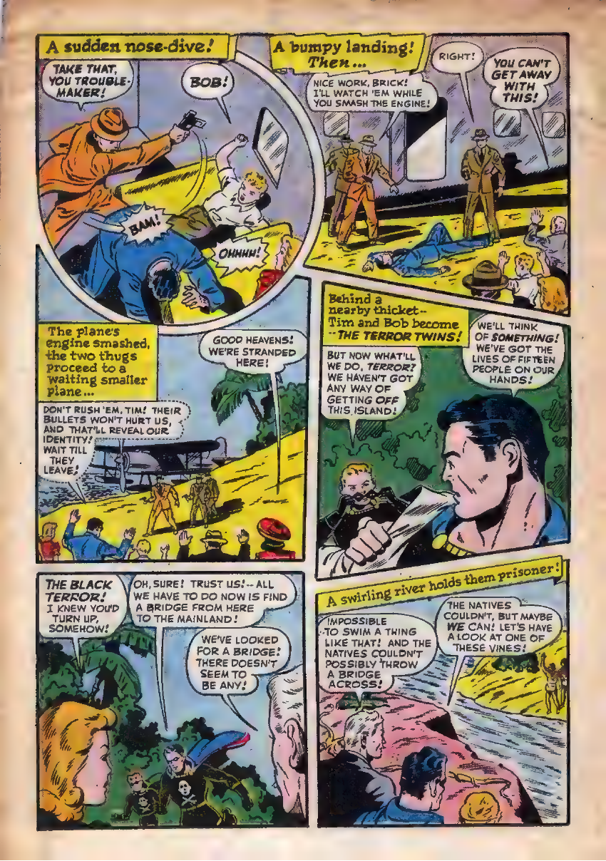 Black Terror, page 18. Black Terror. Public domain in the United States. Intended scans: Digital Comic Museum and Comic Book Plus. https://digitalcomicmuseum.com/