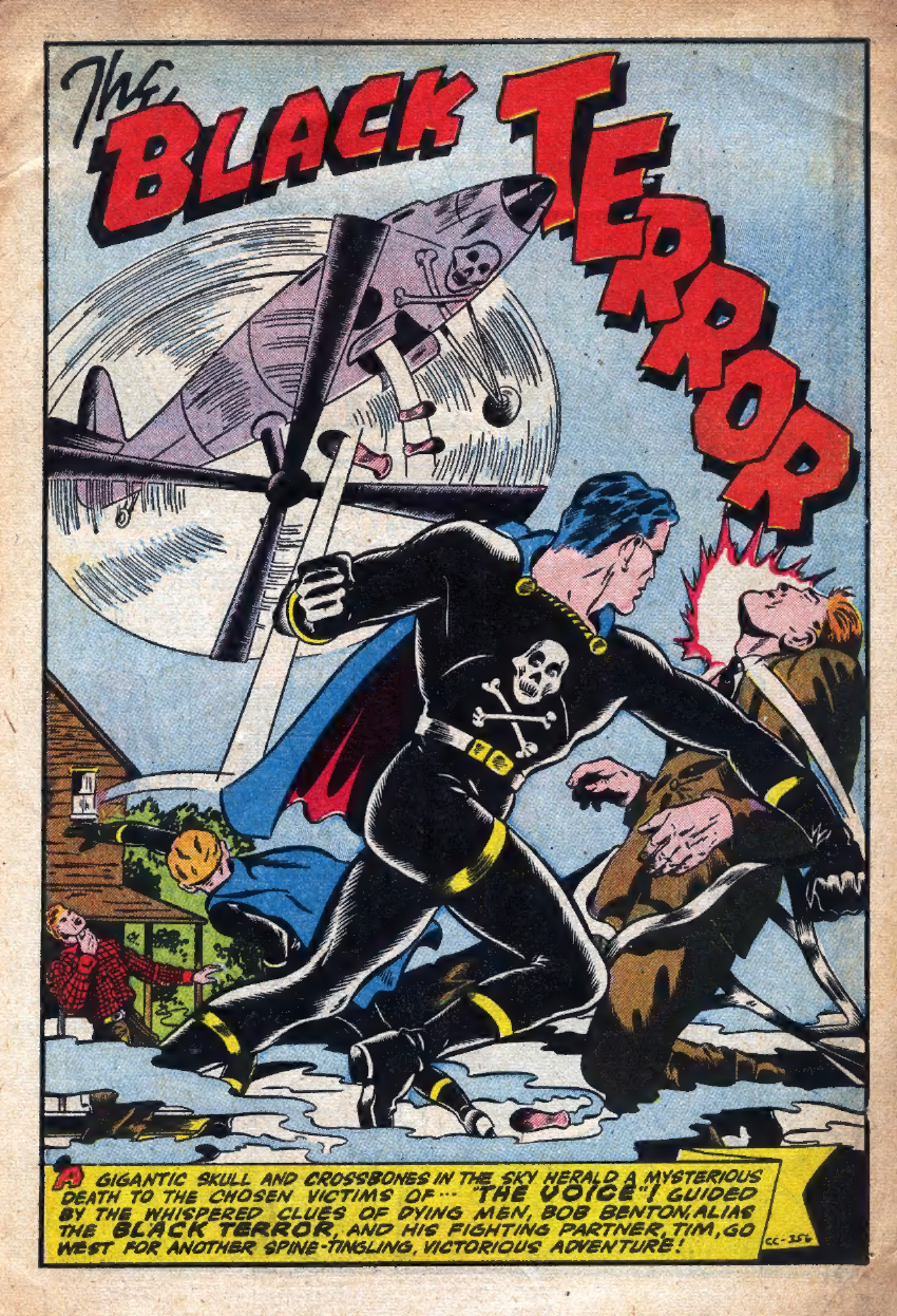Black Terror, page 3. Black Terror. Public domain in the United States. Intended scans: Digital Comic Museum and Comic Book Plus. https://digitalcomicmuseum.com/