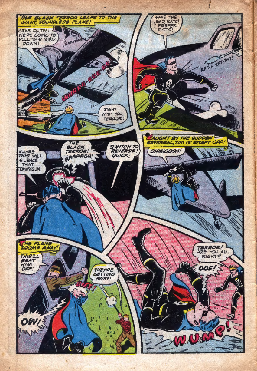 Black Terror, page 6. Black Terror. Public domain in the United States. Intended scans: Digital Comic Museum and Comic Book Plus. https://digitalcomicmuseum.com/