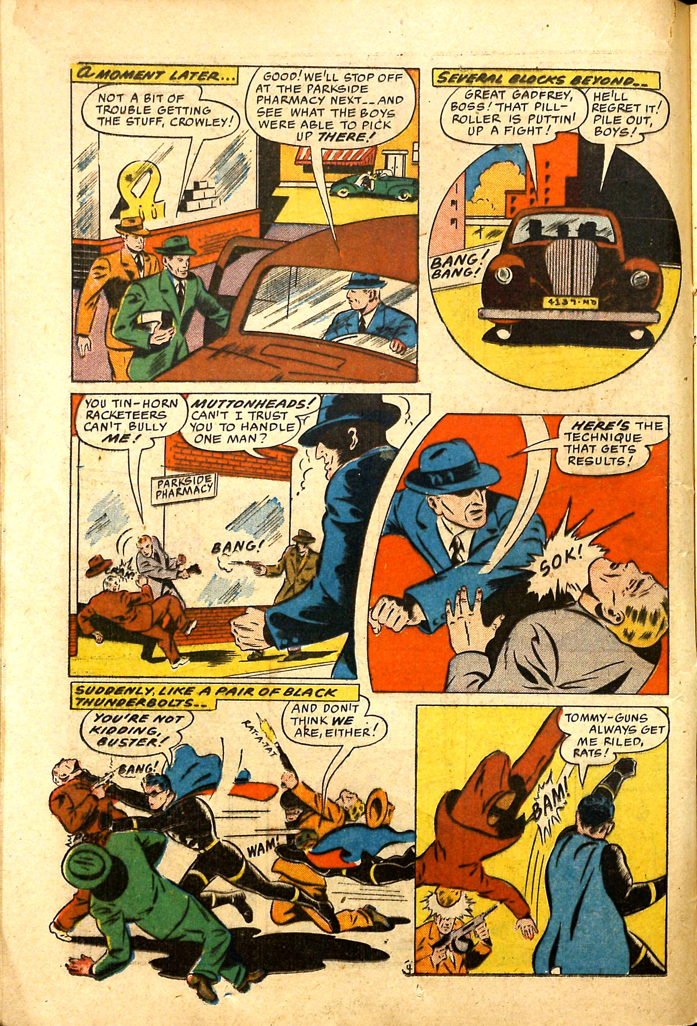 Black Terror, page 19. Black Terror. Public domain in the United States. Intended scans: Digital Comic Museum and Comic Book Plus. https://digitalcomicmuseum.com/