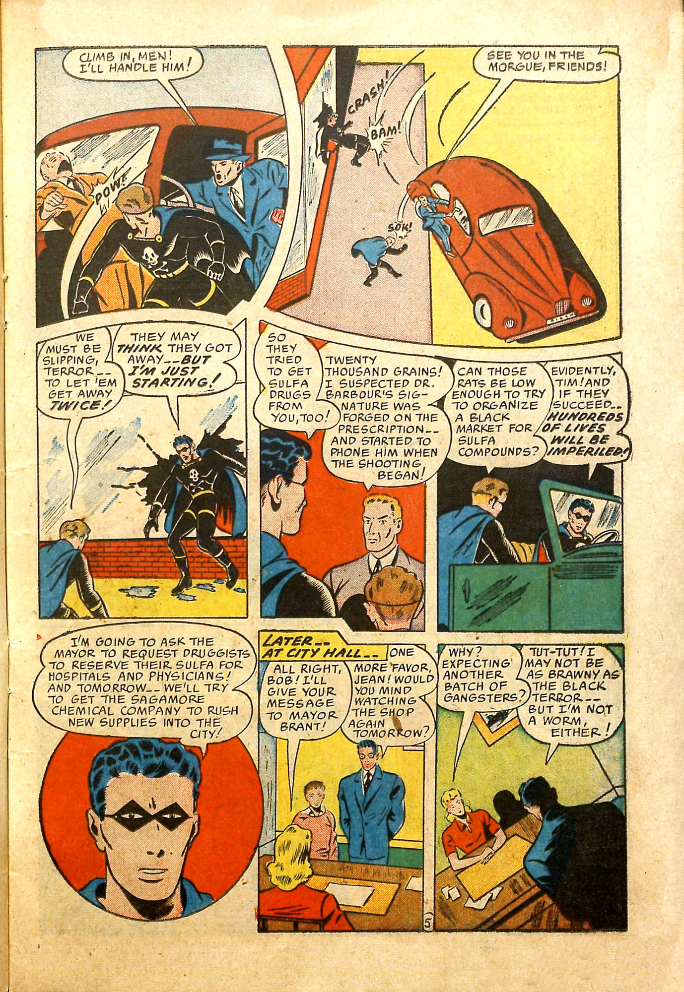 Black Terror, page 20. Black Terror. Public domain in the United States. Intended scans: Digital Comic Museum and Comic Book Plus. https://digitalcomicmuseum.com/