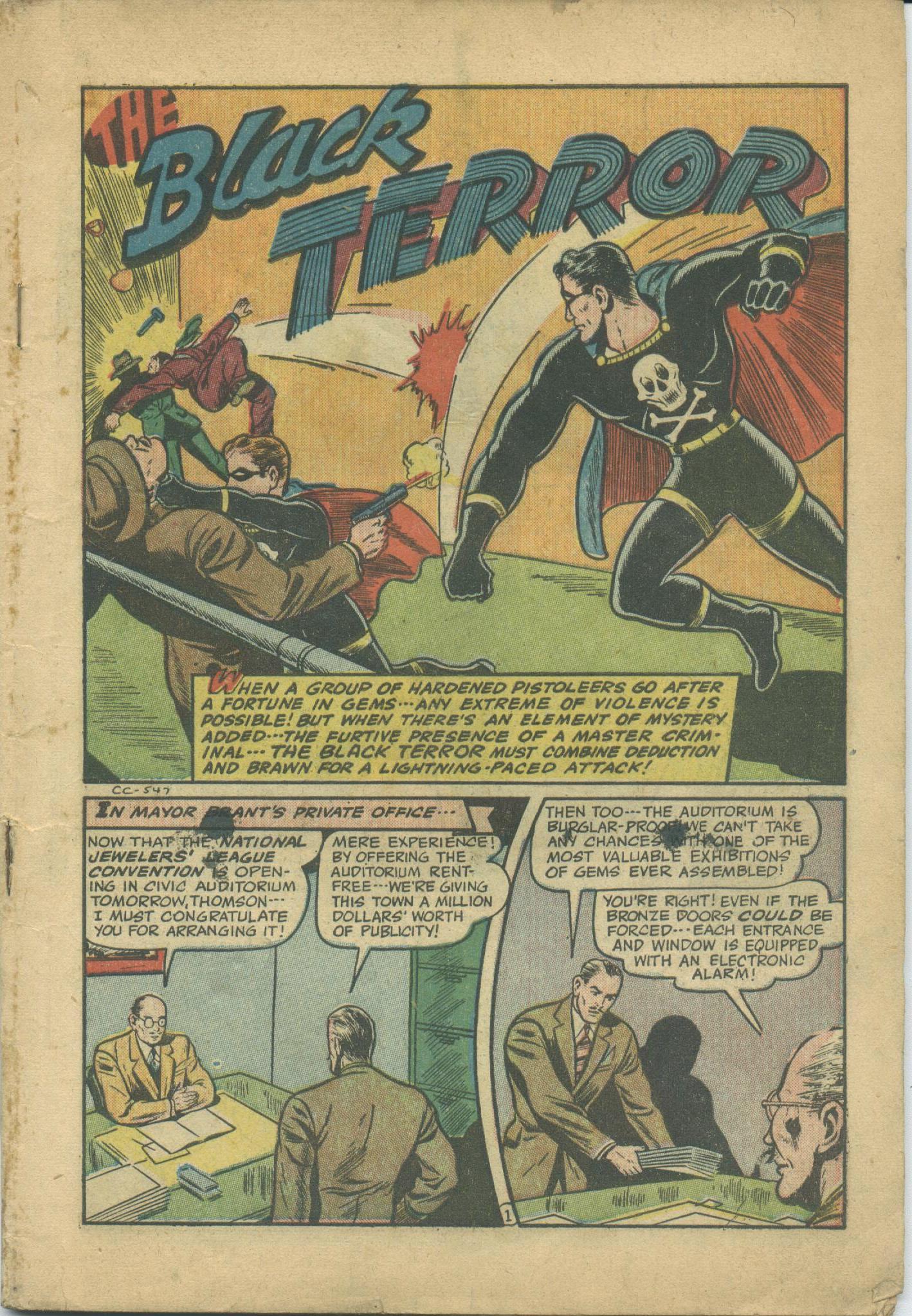 Black Terror, page 3. Black Terror. Public domain in the United States. Intended scans: Digital Comic Museum and Comic Book Plus. https://digitalcomicmuseum.com/