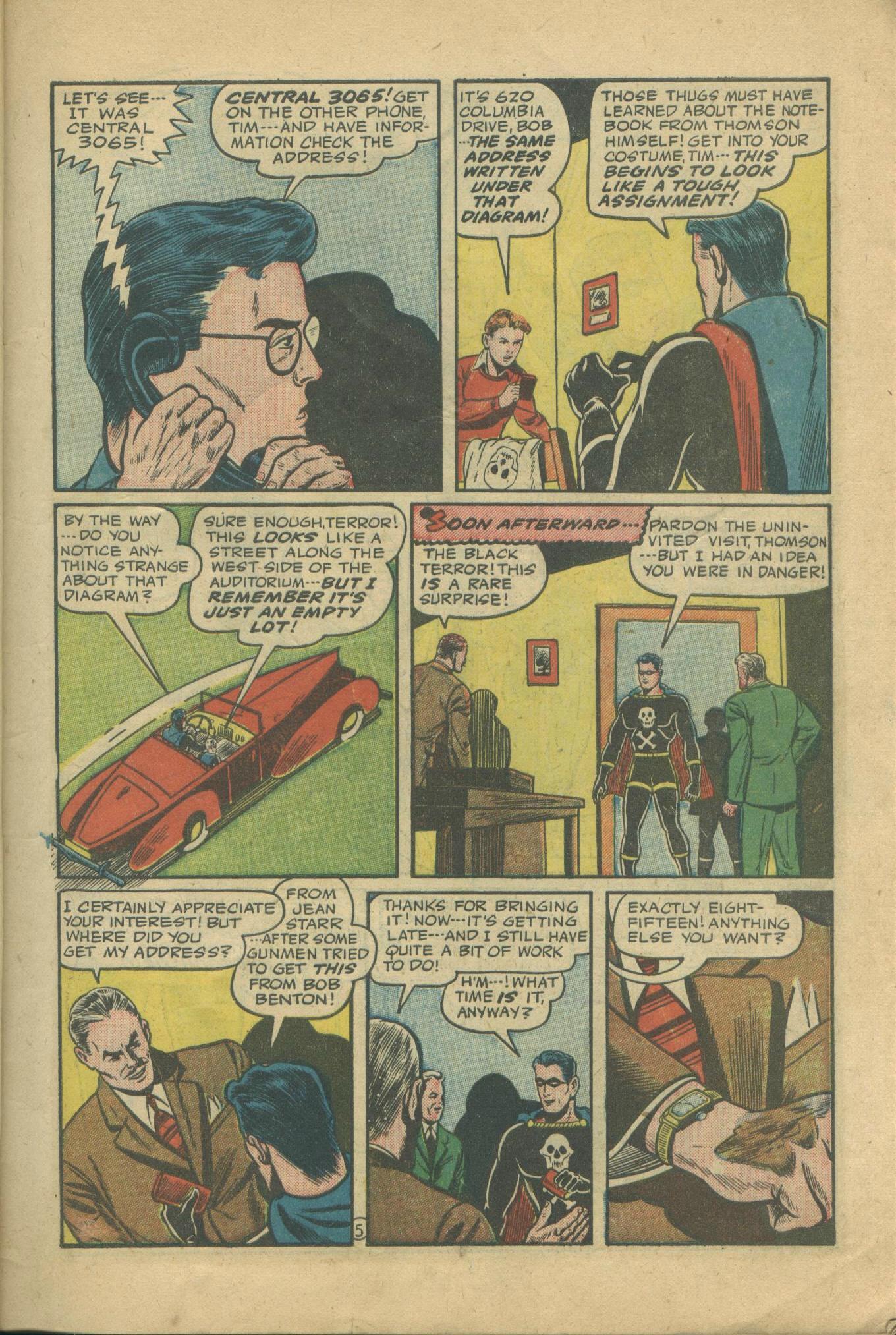 Black Terror, page 7. Black Terror. Public domain in the United States. Intended scans: Digital Comic Museum and Comic Book Plus. https://digitalcomicmuseum.com/