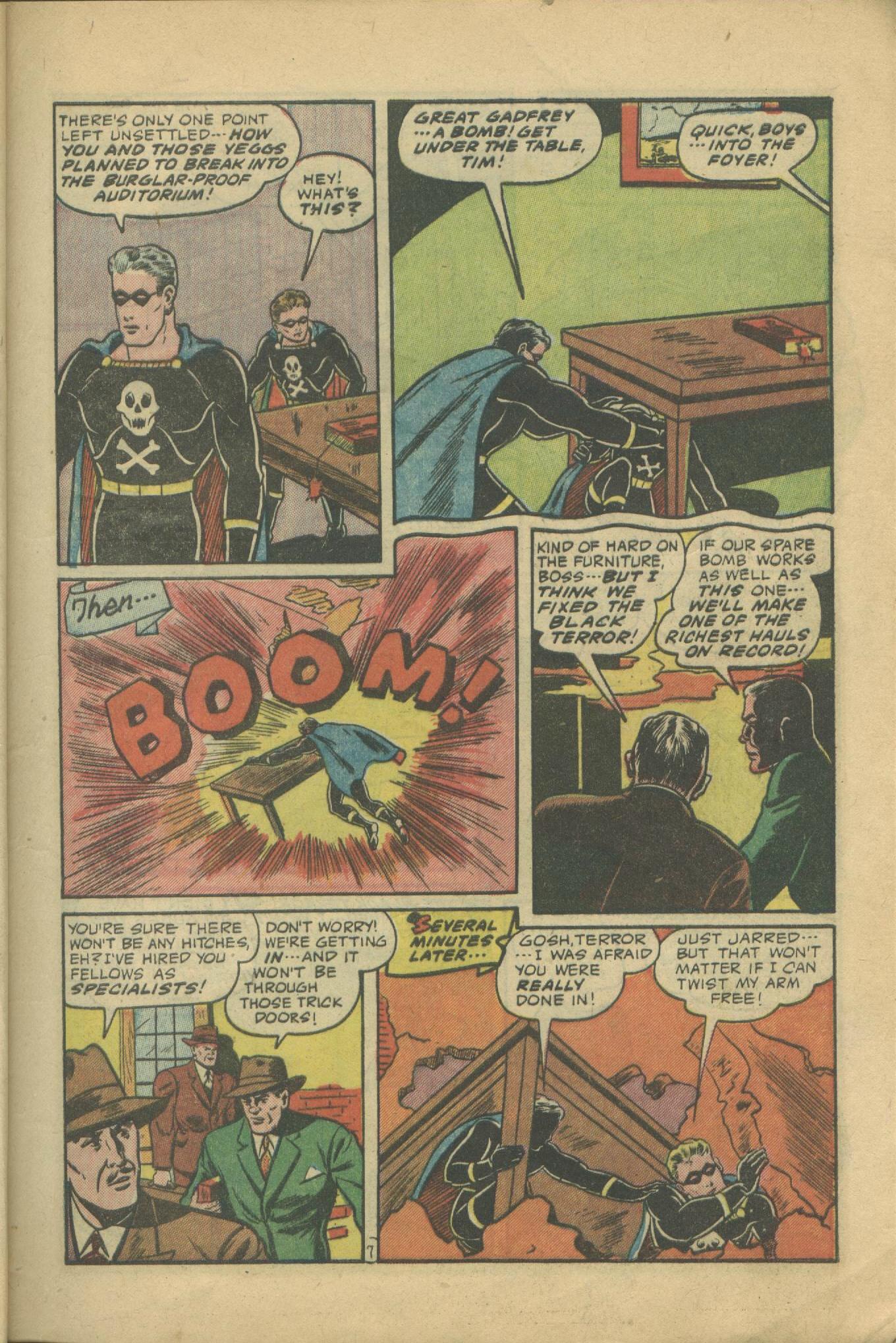 Black Terror, page 9. Black Terror. Public domain in the United States. Intended scans: Digital Comic Museum and Comic Book Plus. https://digitalcomicmuseum.com/