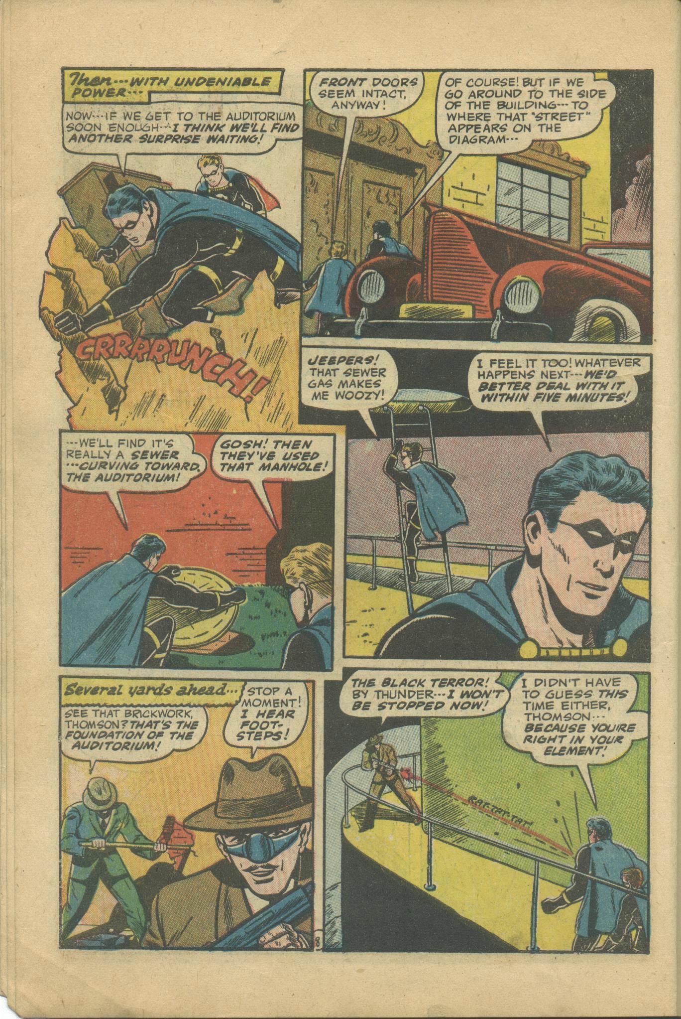 Black Terror, page 10. Black Terror. Public domain in the United States. Intended scans: Digital Comic Museum and Comic Book Plus. https://digitalcomicmuseum.com/