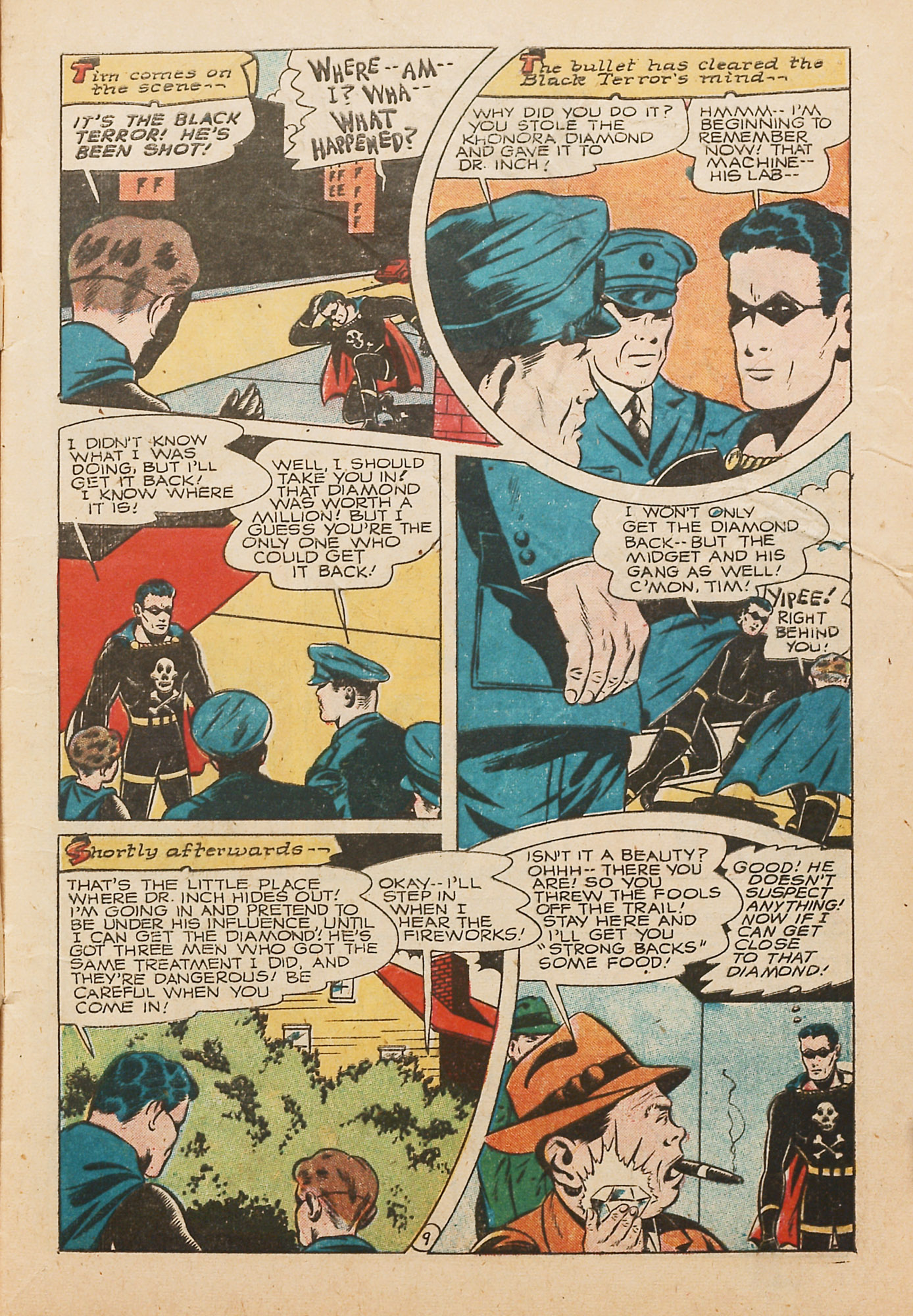 Black Terror, page 11. Black Terror. Public domain in the United States. Intended scans: Digital Comic Museum and Comic Book Plus. https://digitalcomicmuseum.com/