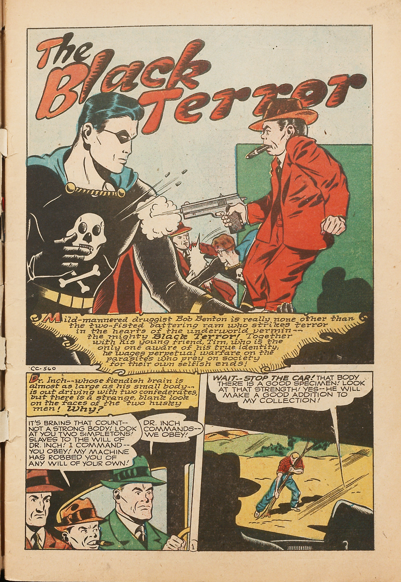 Black Terror, page 3. Black Terror. Public domain in the United States. Intended scans: Digital Comic Museum and Comic Book Plus. https://digitalcomicmuseum.com/