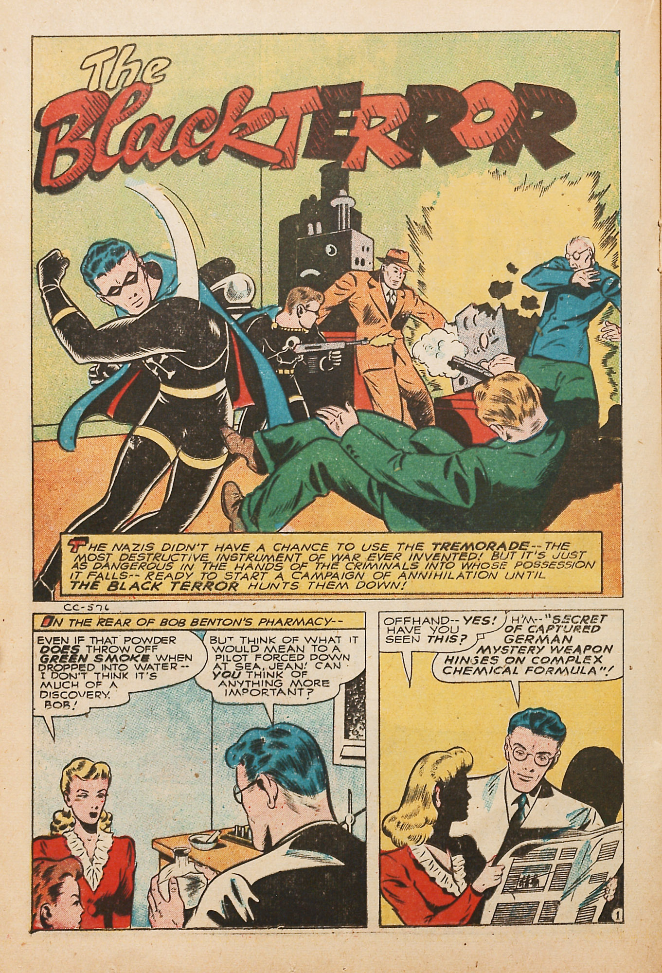 Black Terror, page 28. Black Terror. Public domain in the United States. Intended scans: Digital Comic Museum and Comic Book Plus. https://digitalcomicmuseum.com/