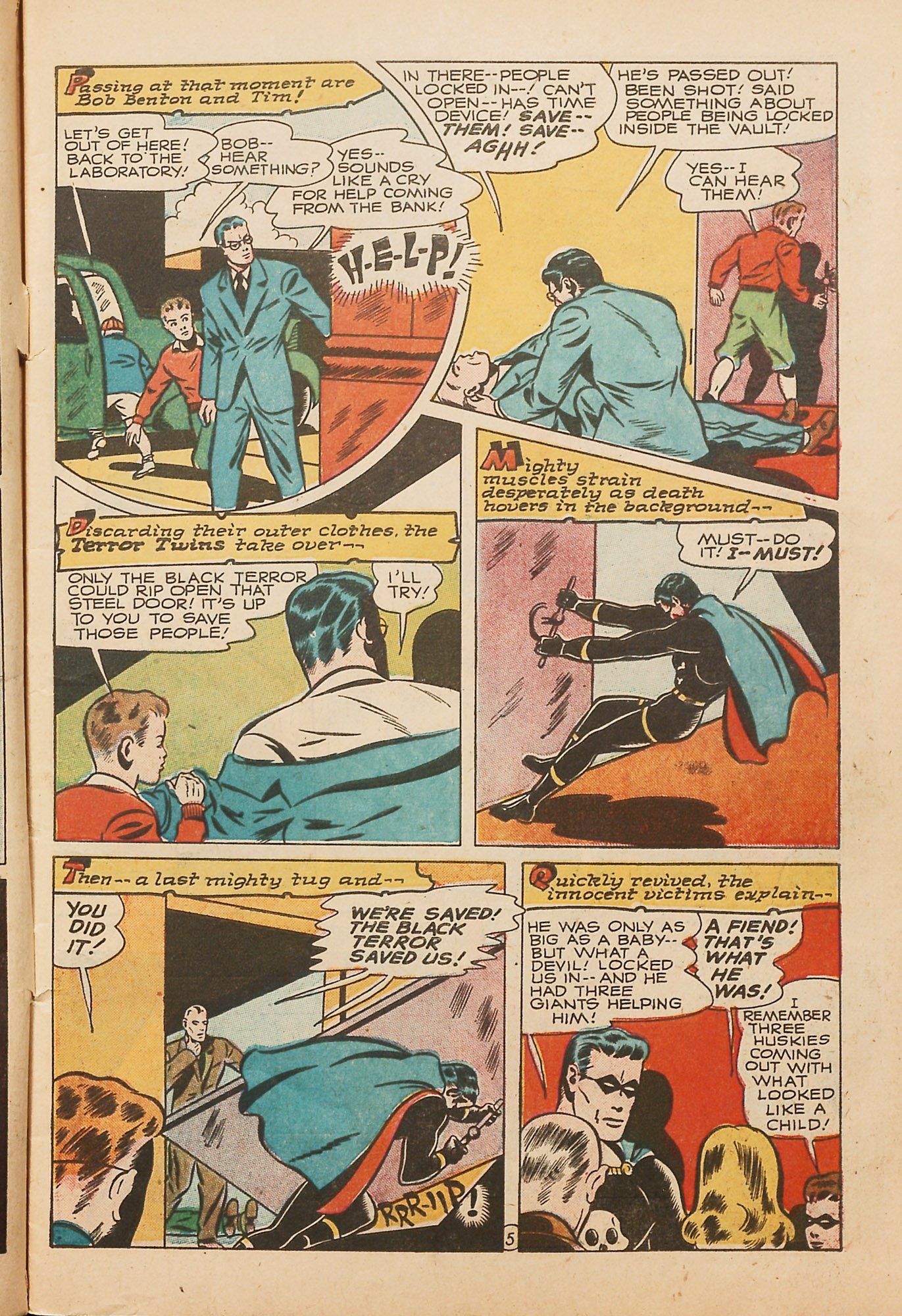 Black Terror, page 7. Black Terror. Public domain in the United States. Intended scans: Digital Comic Museum and Comic Book Plus. https://digitalcomicmuseum.com/