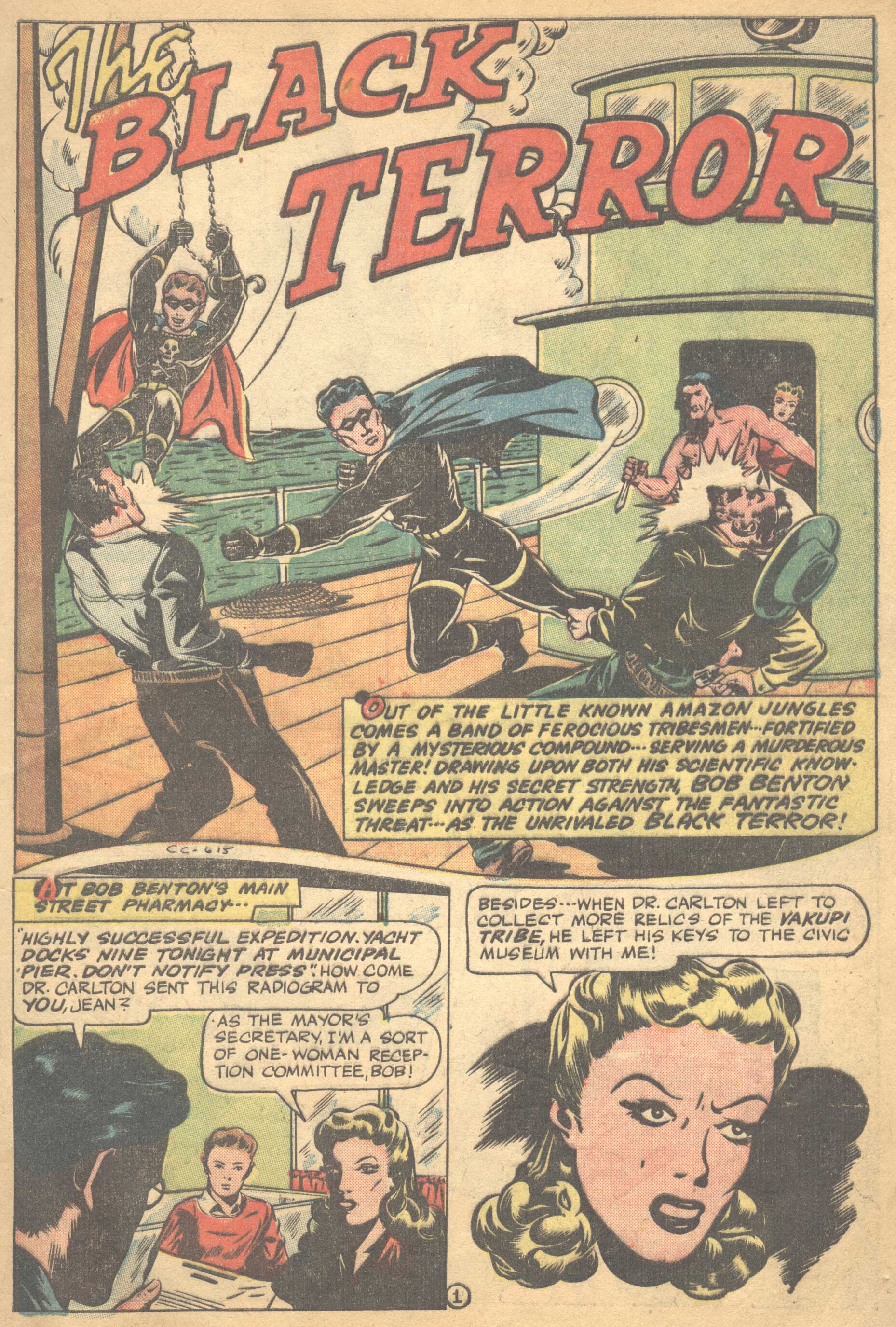 Black Terror, page 13. Black Terror. Public domain in the United States. Intended scans: Digital Comic Museum and Comic Book Plus. https://digitalcomicmuseum.com/