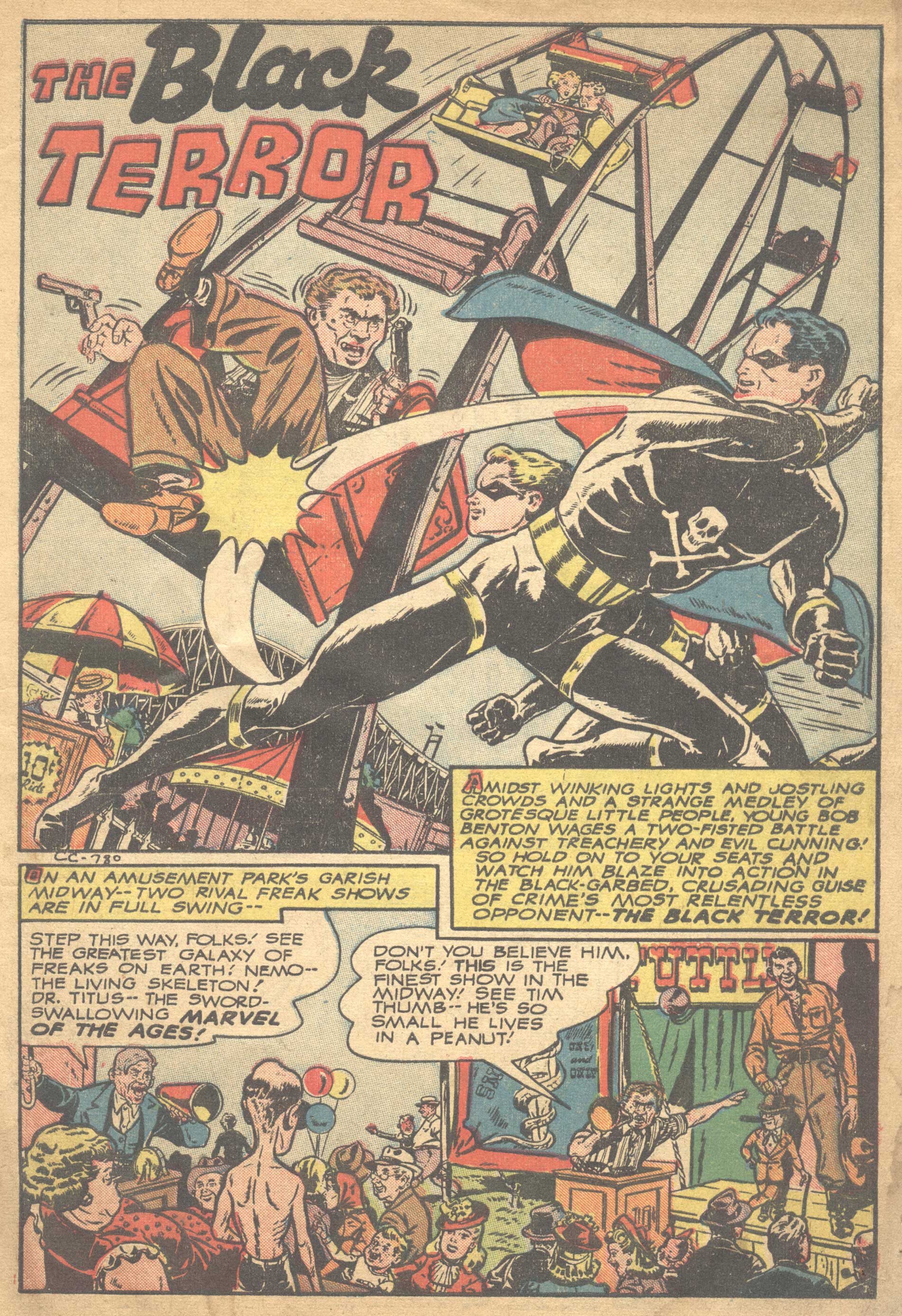 Black Terror, page 3. Black Terror. Public domain in the United States. Intended scans: Digital Comic Museum and Comic Book Plus. https://digitalcomicmuseum.com/
