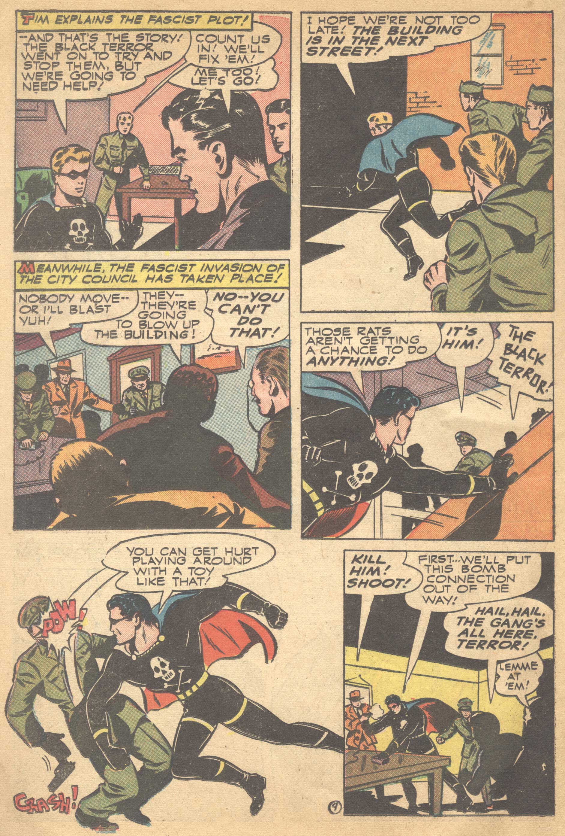 Black Terror, page 34. Black Terror. Public domain in the United States. Intended scans: Digital Comic Museum and Comic Book Plus. https://digitalcomicmuseum.com/