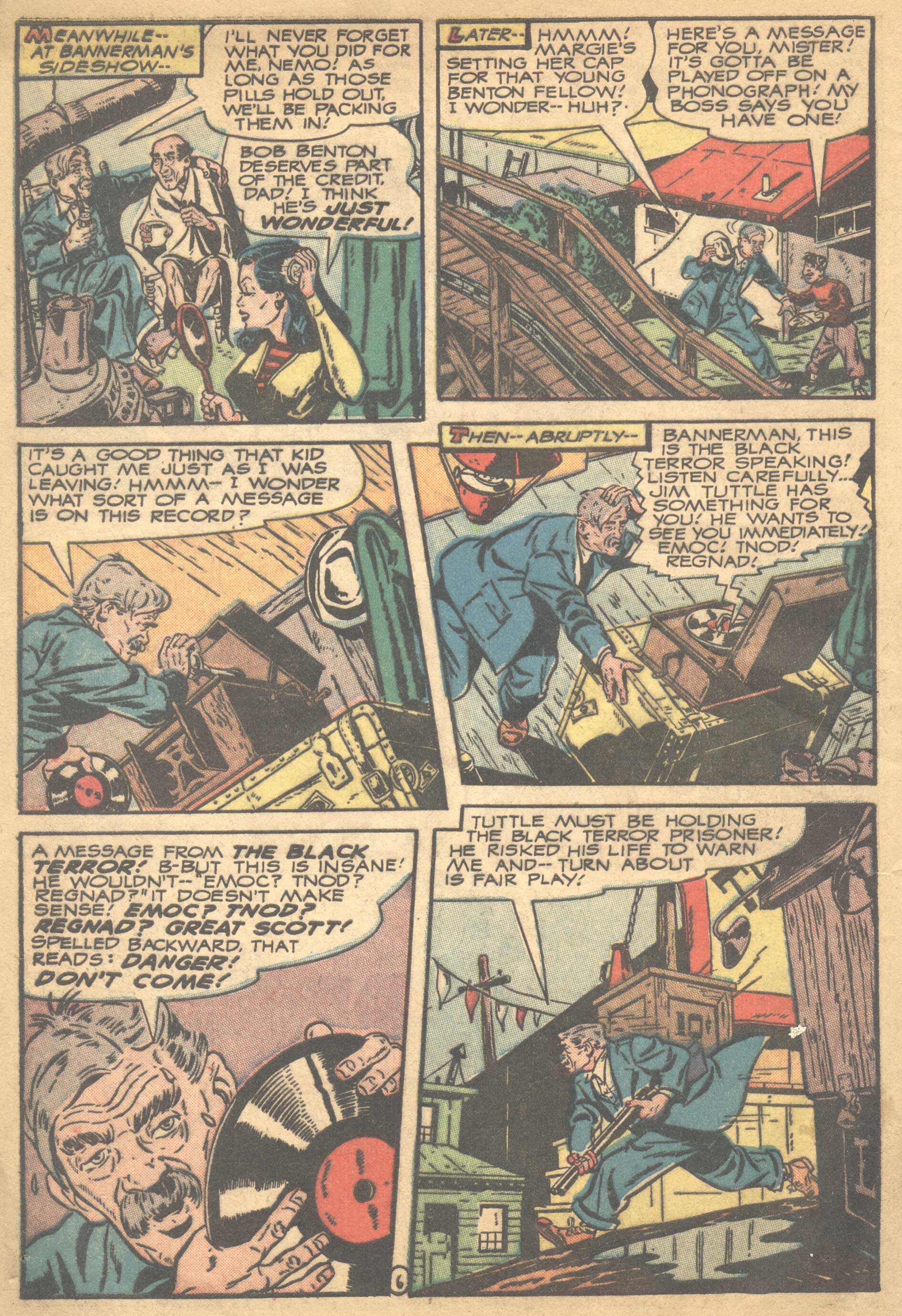 Black Terror, page 8. Black Terror. Public domain in the United States. Intended scans: Digital Comic Museum and Comic Book Plus. https://digitalcomicmuseum.com/