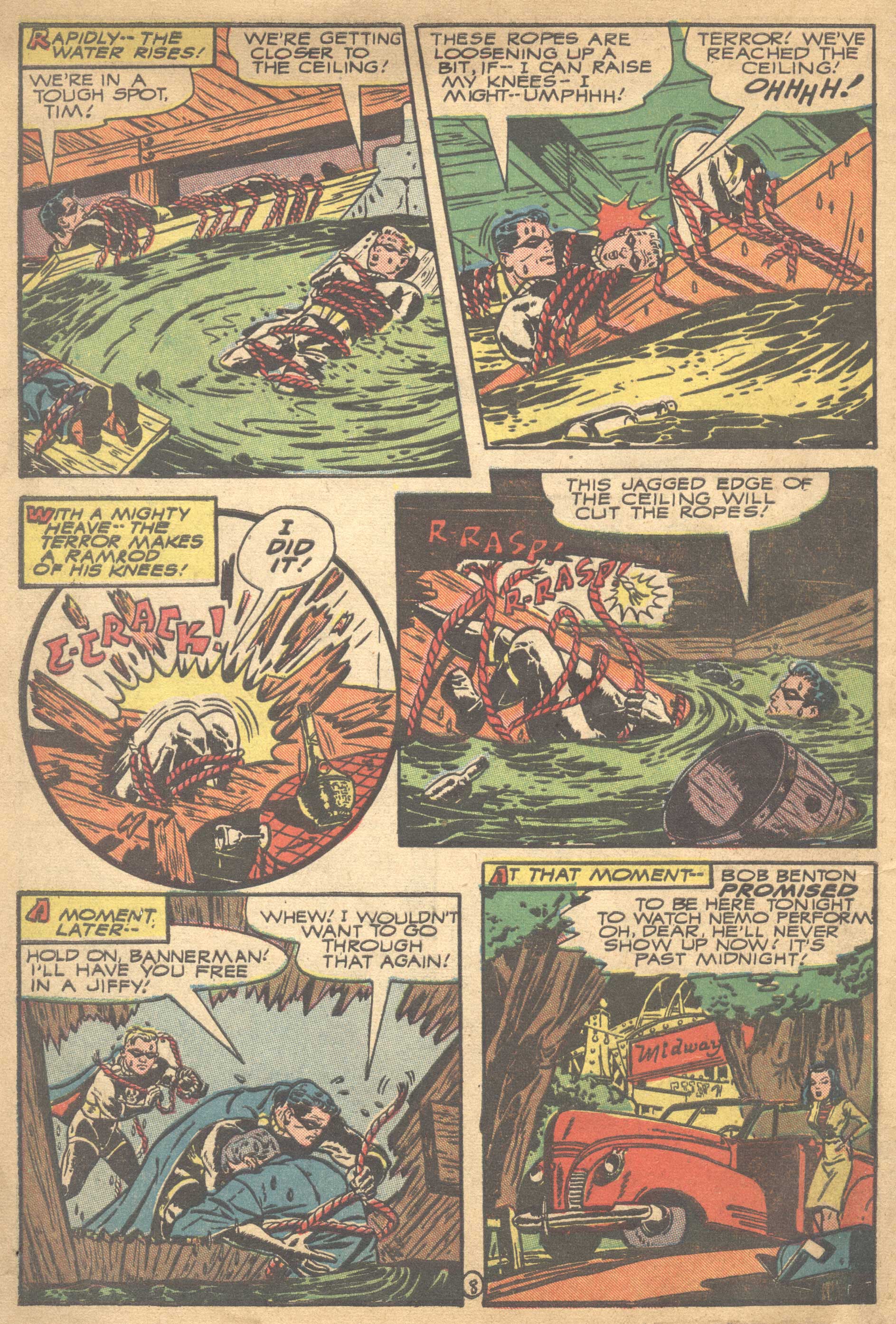Black Terror, page 10. Black Terror. Public domain in the United States. Intended scans: Digital Comic Museum and Comic Book Plus. https://digitalcomicmuseum.com/