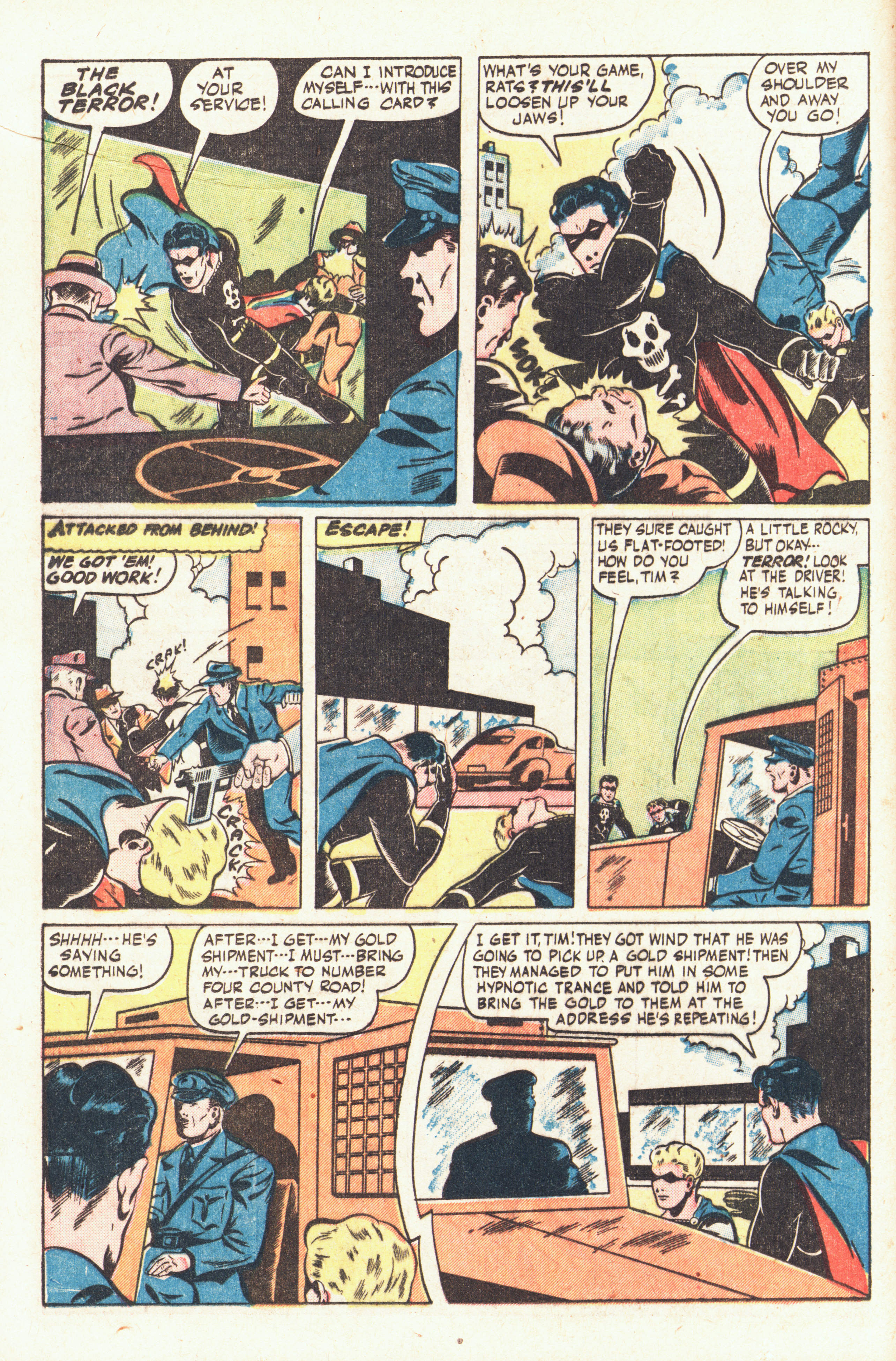 Black Terror, page 16. Black Terror. Public domain in the United States. Intended scans: Digital Comic Museum and Comic Book Plus. https://digitalcomicmuseum.com/