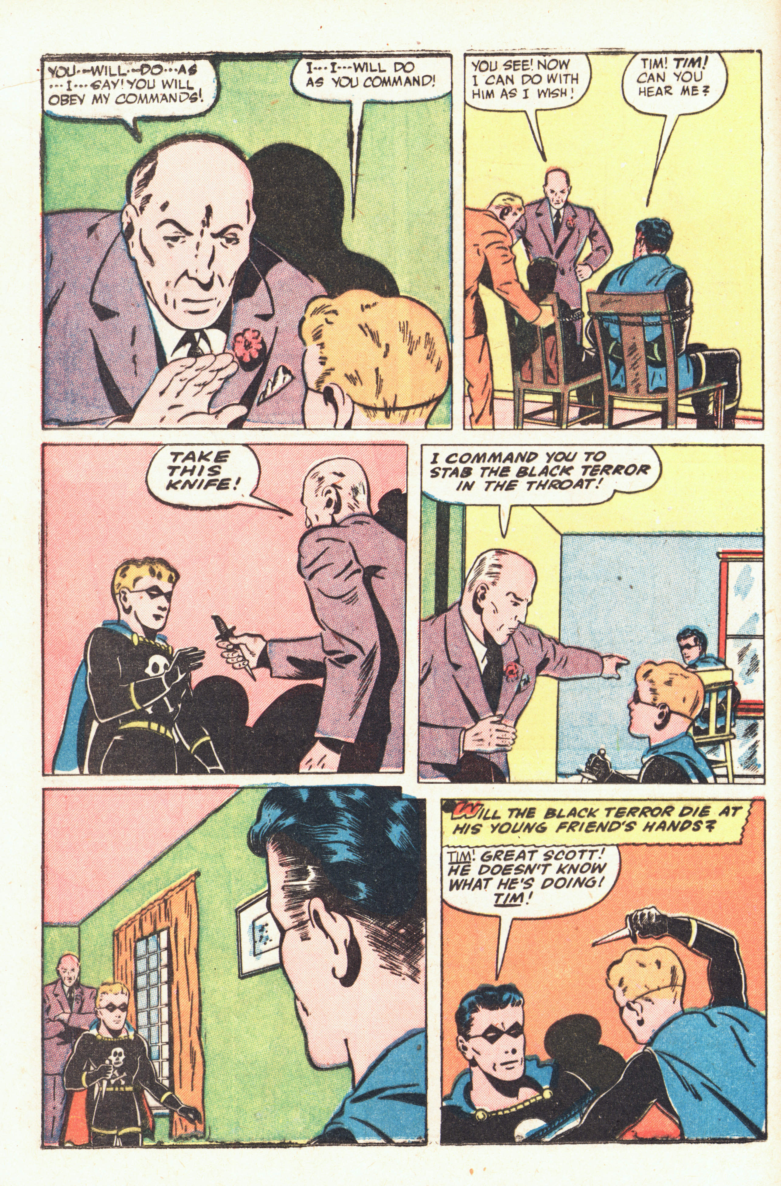 Black Terror, page 20. Black Terror. Public domain in the United States. Intended scans: Digital Comic Museum and Comic Book Plus. https://digitalcomicmuseum.com/