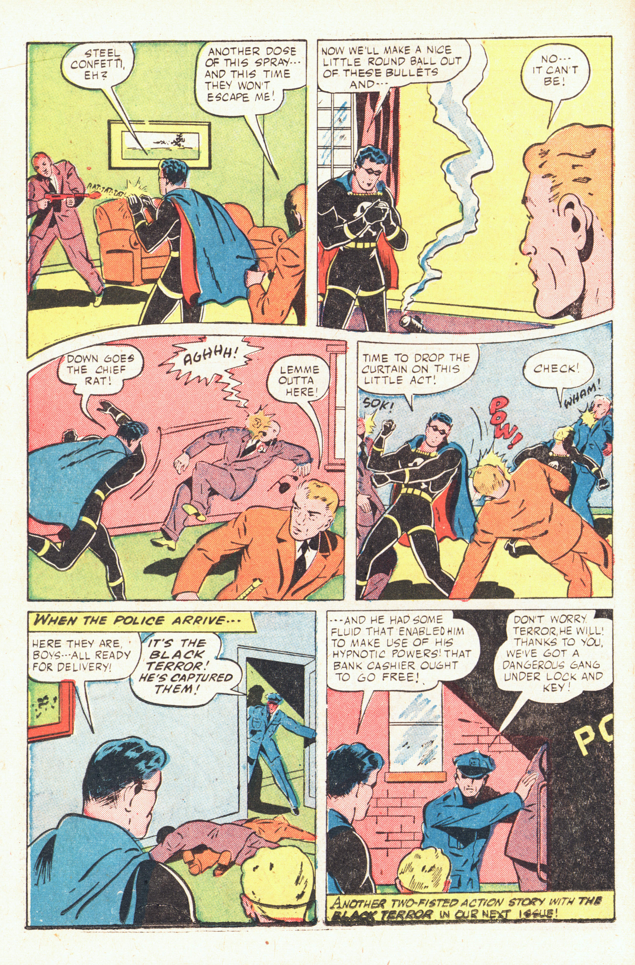 Black Terror, page 22. Black Terror. Public domain in the United States. Intended scans: Digital Comic Museum and Comic Book Plus. https://digitalcomicmuseum.com/