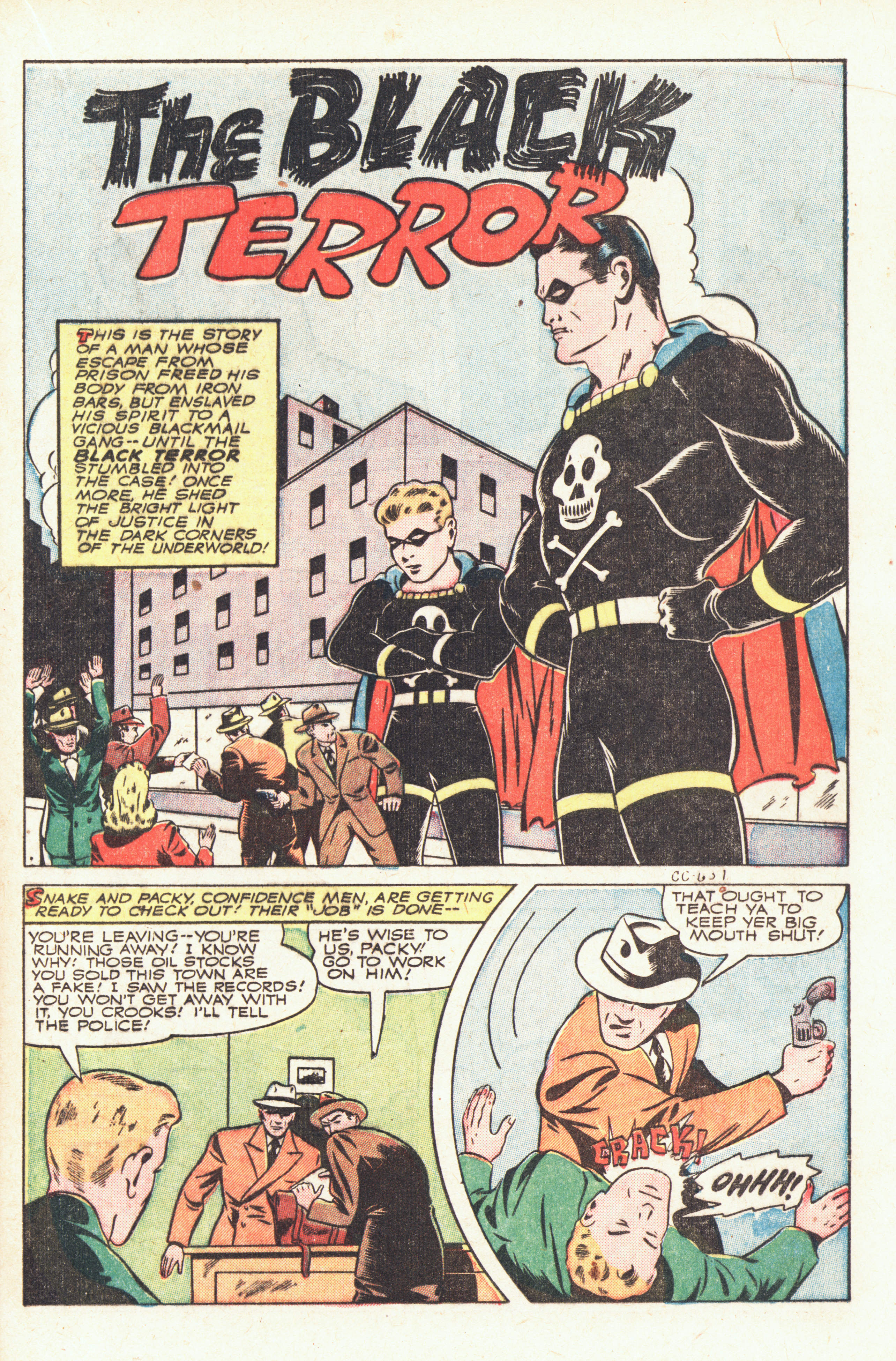 Black Terror, page 25. Black Terror. Public domain in the United States. Intended scans: Digital Comic Museum and Comic Book Plus. https://digitalcomicmuseum.com/