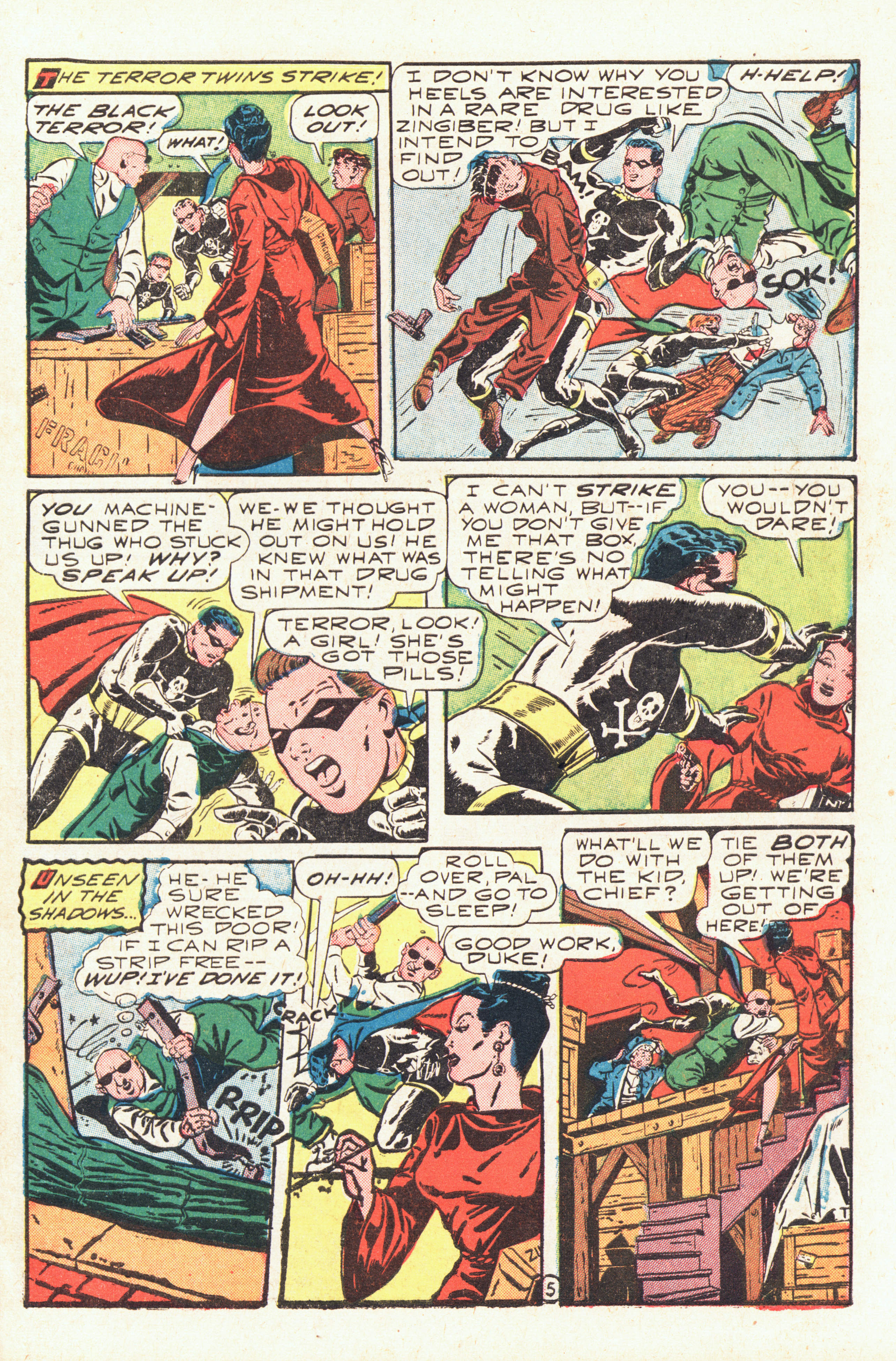 Black Terror, page 7. Black Terror. Public domain in the United States. Intended scans: Digital Comic Museum and Comic Book Plus. https://digitalcomicmuseum.com/