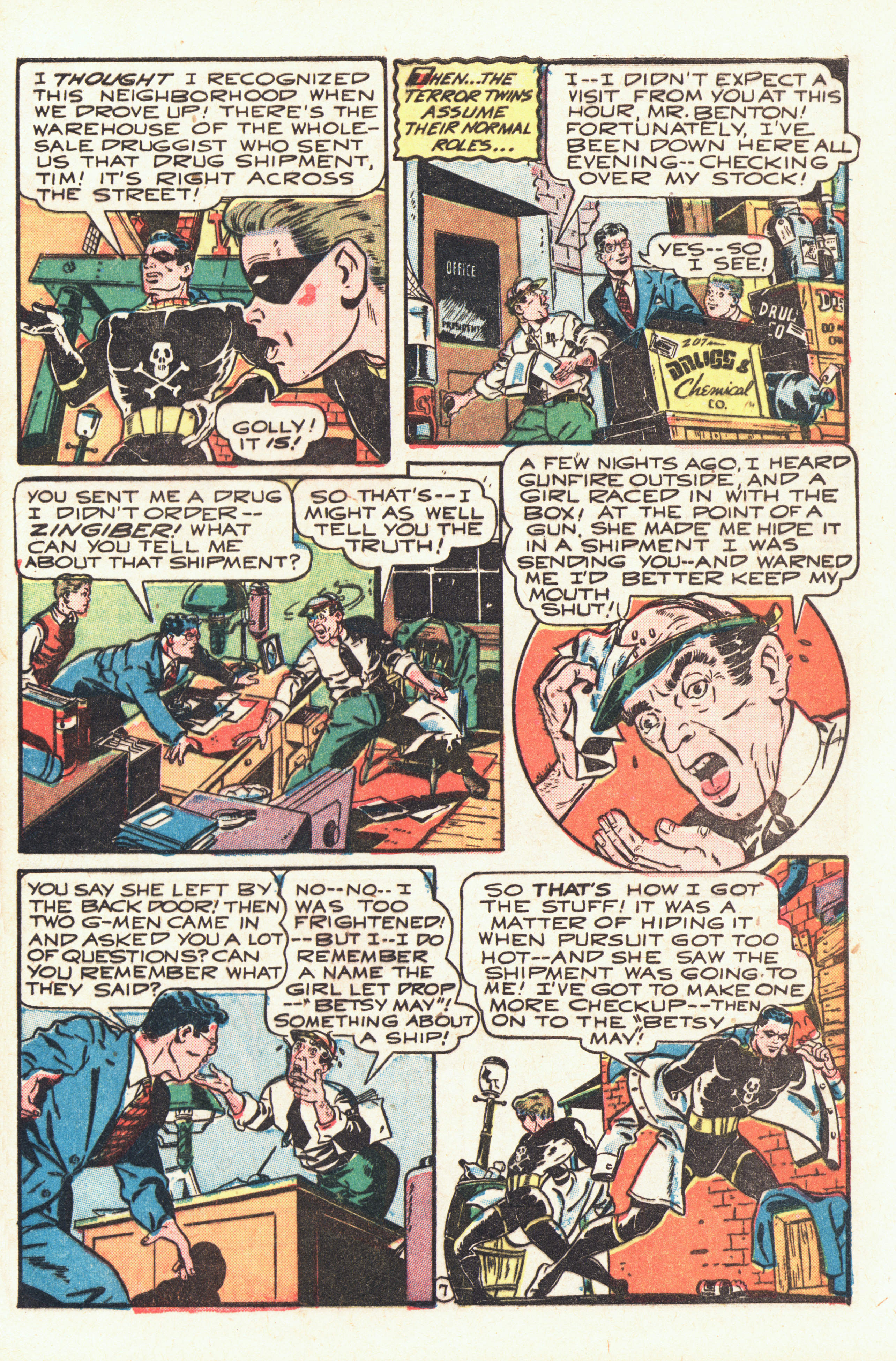 Black Terror, page 9. Black Terror. Public domain in the United States. Intended scans: Digital Comic Museum and Comic Book Plus. https://digitalcomicmuseum.com/
