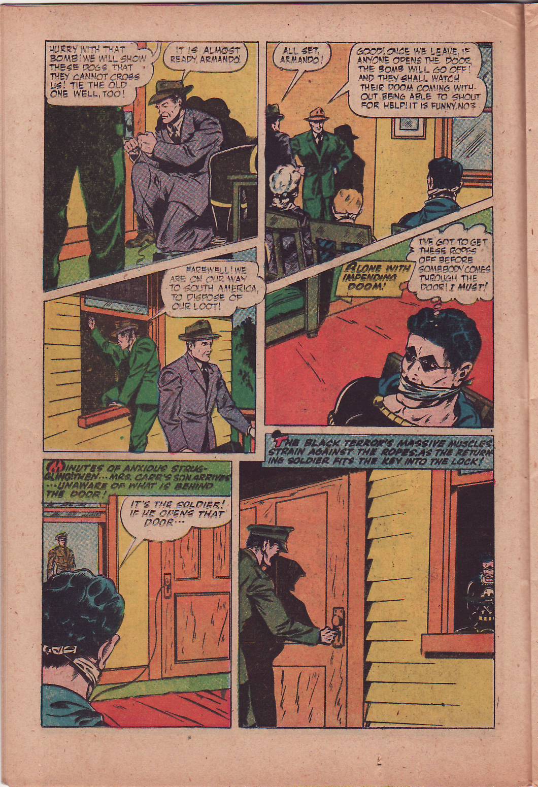 Black Terror, page 19. Black Terror. Public domain in the United States. Intended scans: Digital Comic Museum and Comic Book Plus. https://digitalcomicmuseum.com/