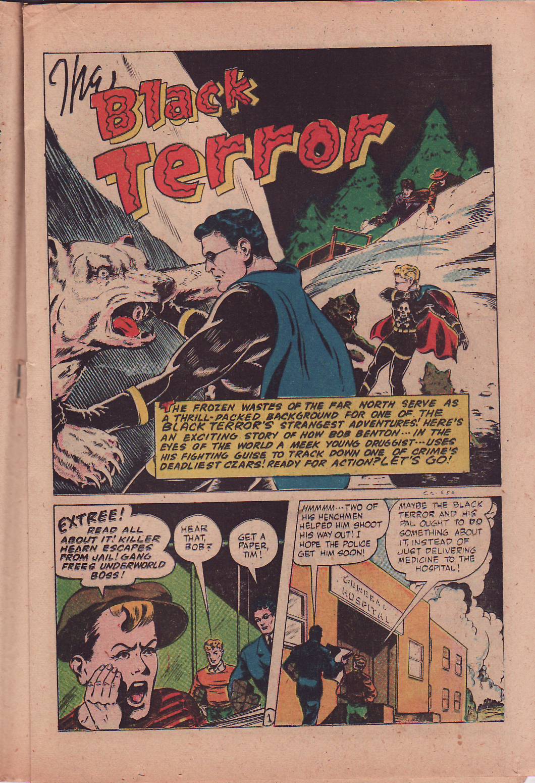 Black Terror, page 26. Black Terror. Public domain in the United States. Intended scans: Digital Comic Museum and Comic Book Plus. https://digitalcomicmuseum.com/